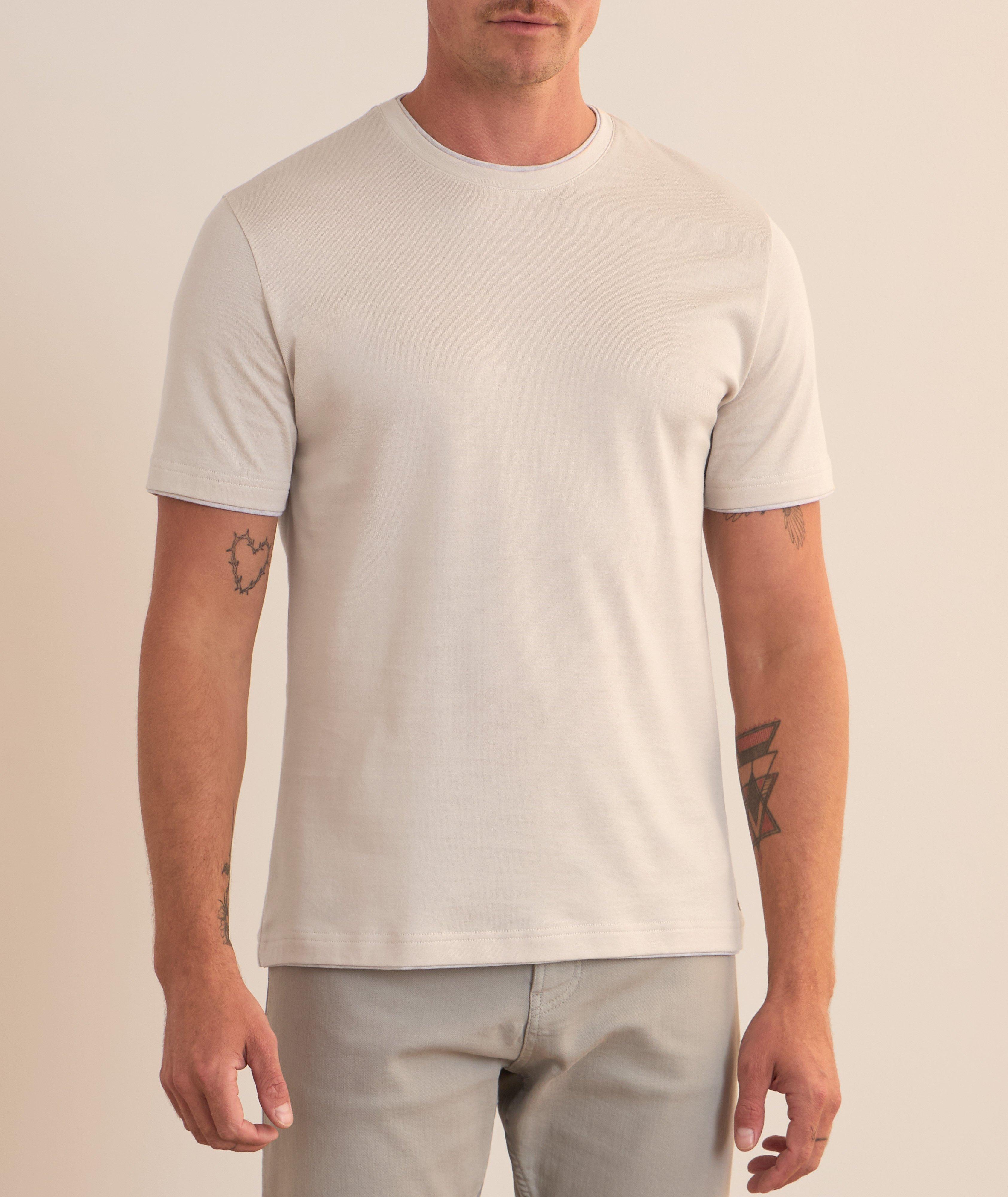 T-shirt en coton à détails contrastants image 1
