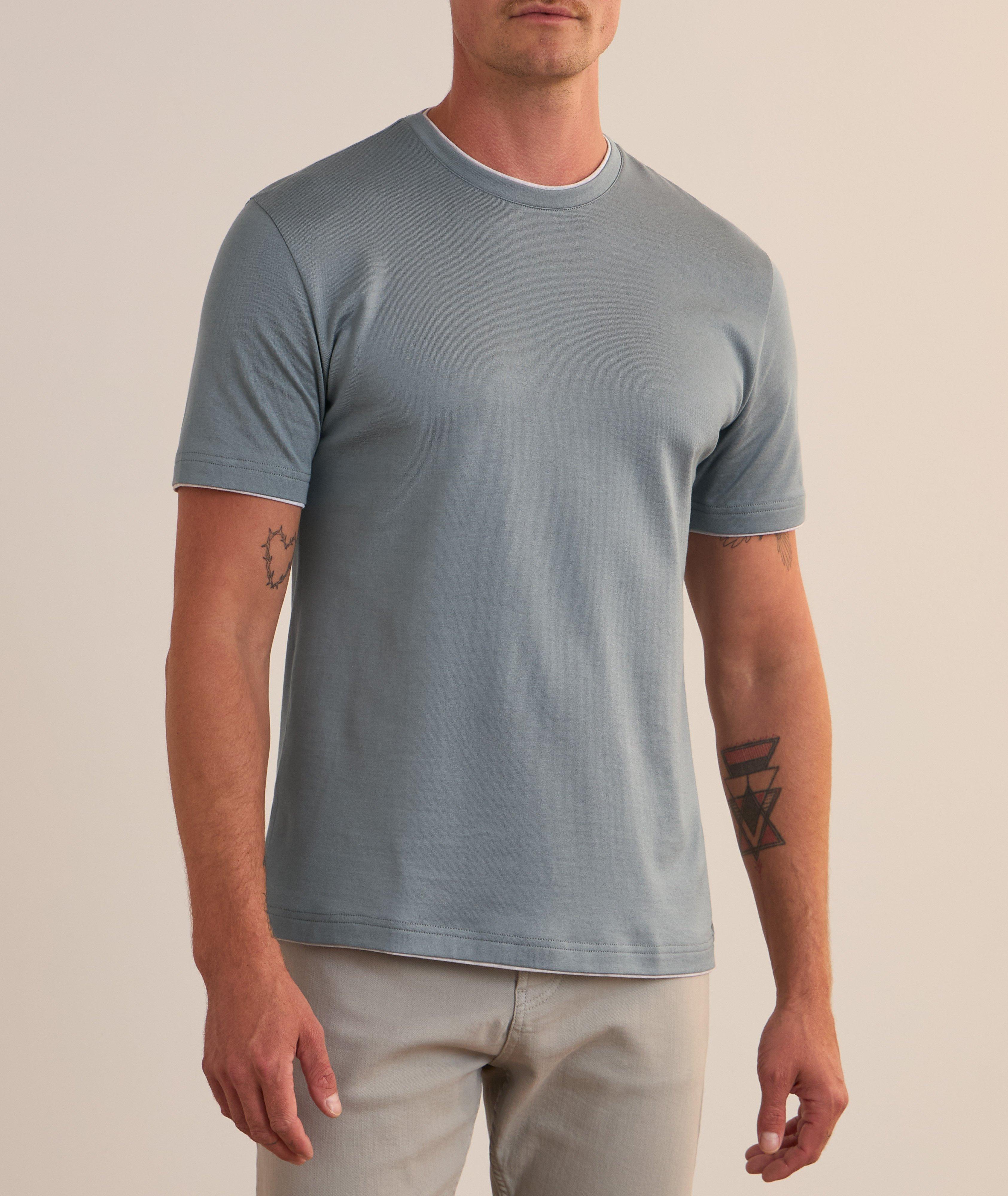 Contrast Tipping Cotton T-Shirt image 1