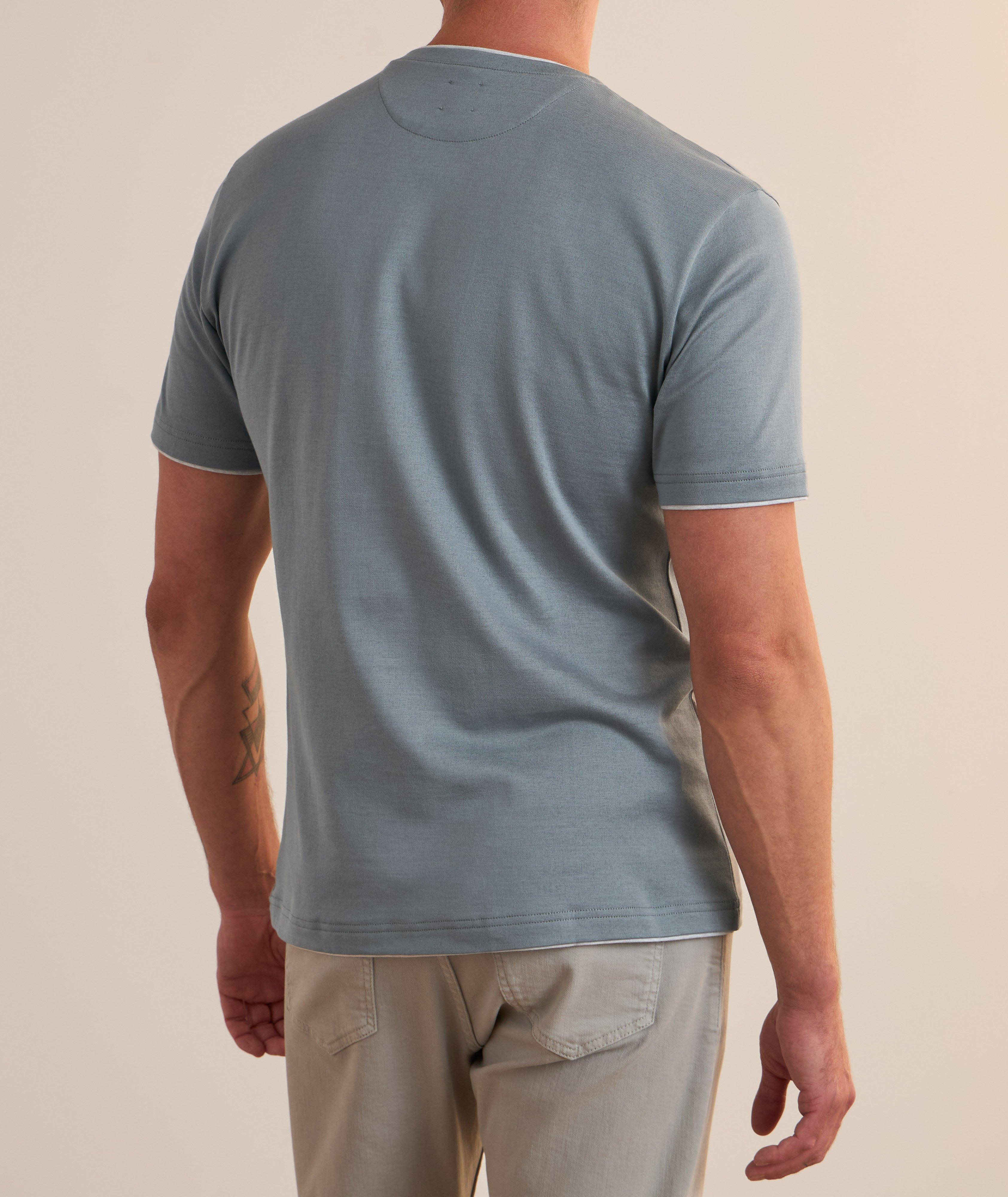 Contrast Tipping Cotton T-Shirt image 2