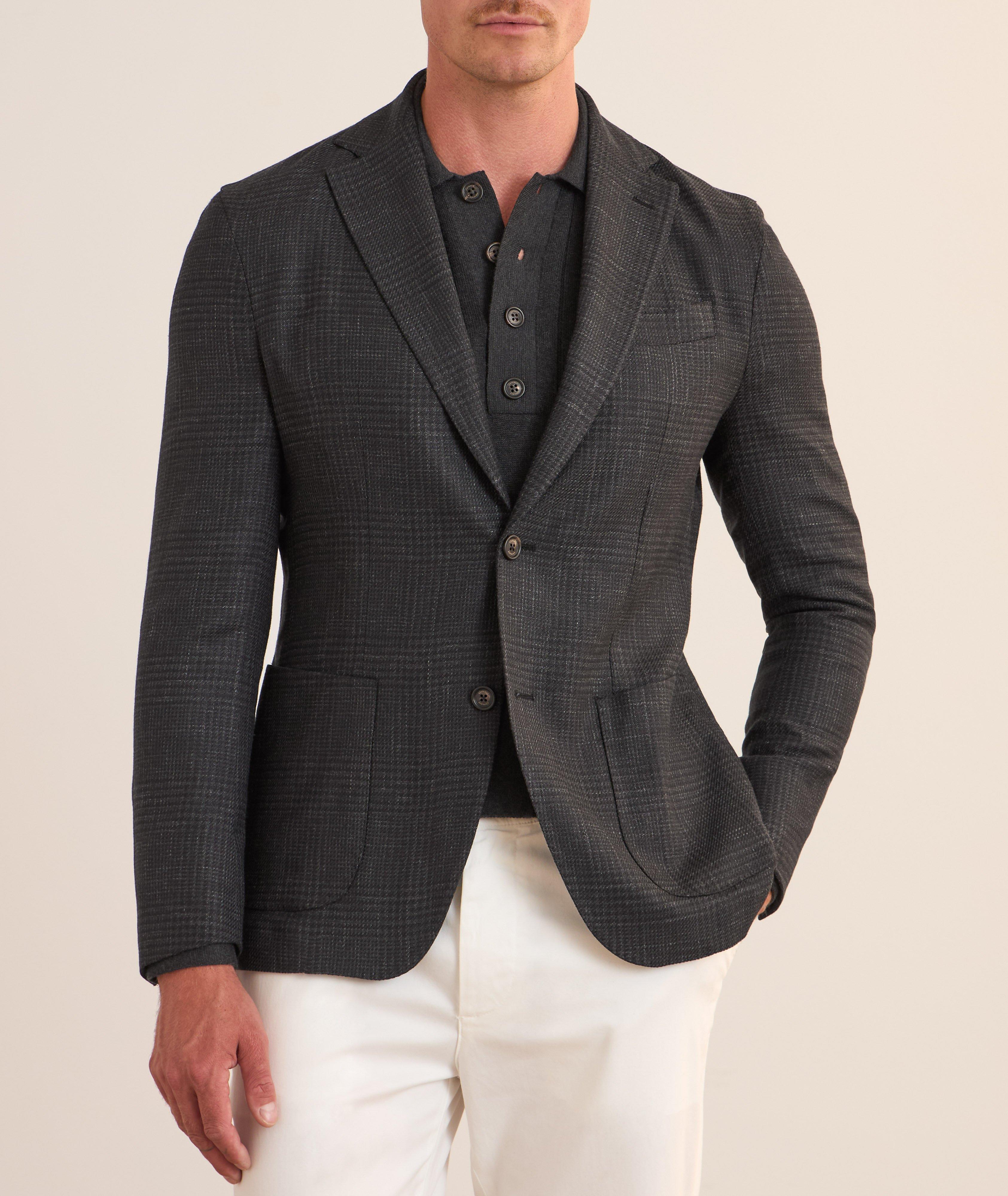 Plaid Wool-Silk-Linen Sport Jacket image 1