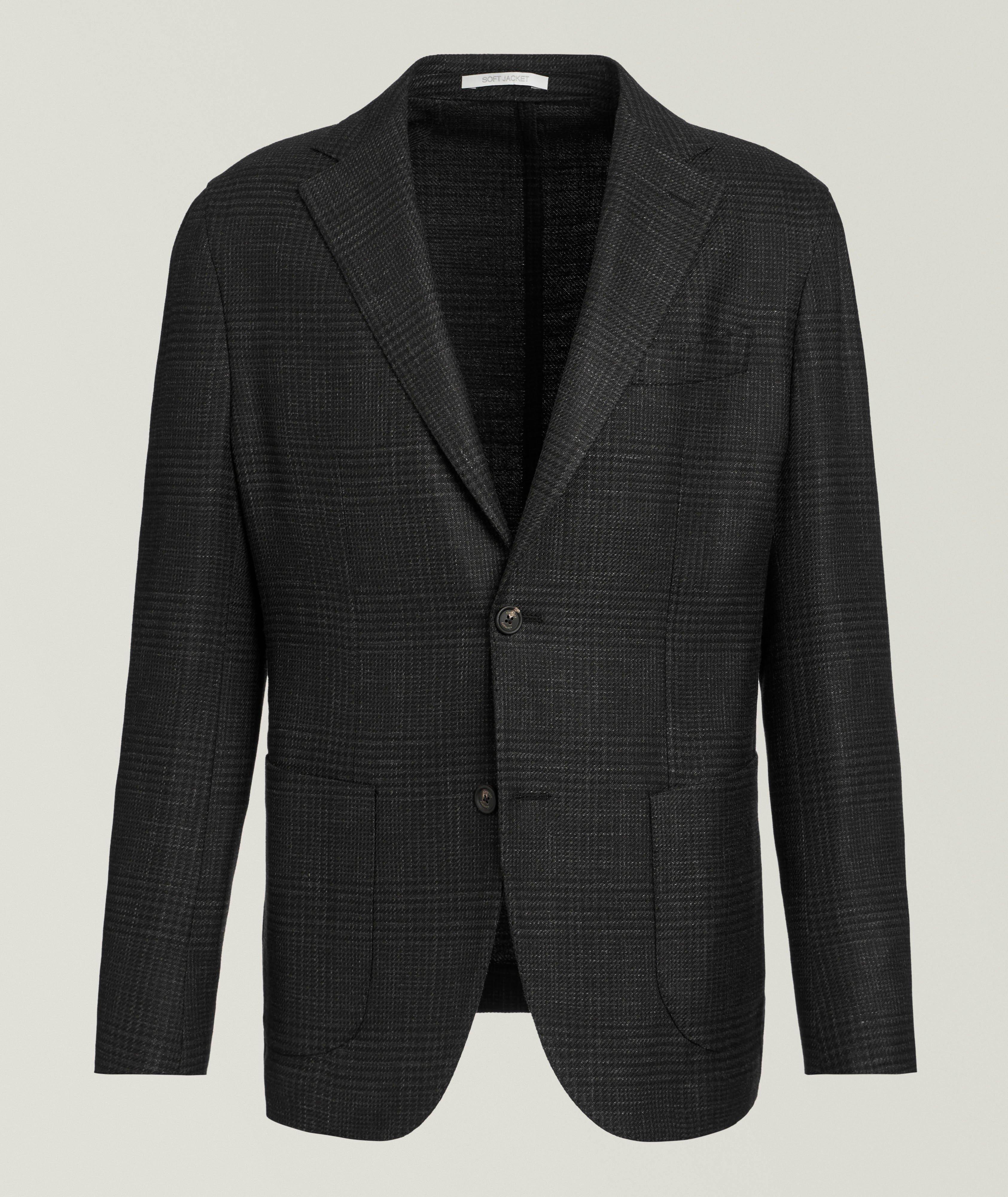 Plaid Wool-Silk-Linen Sport Jacket image 0