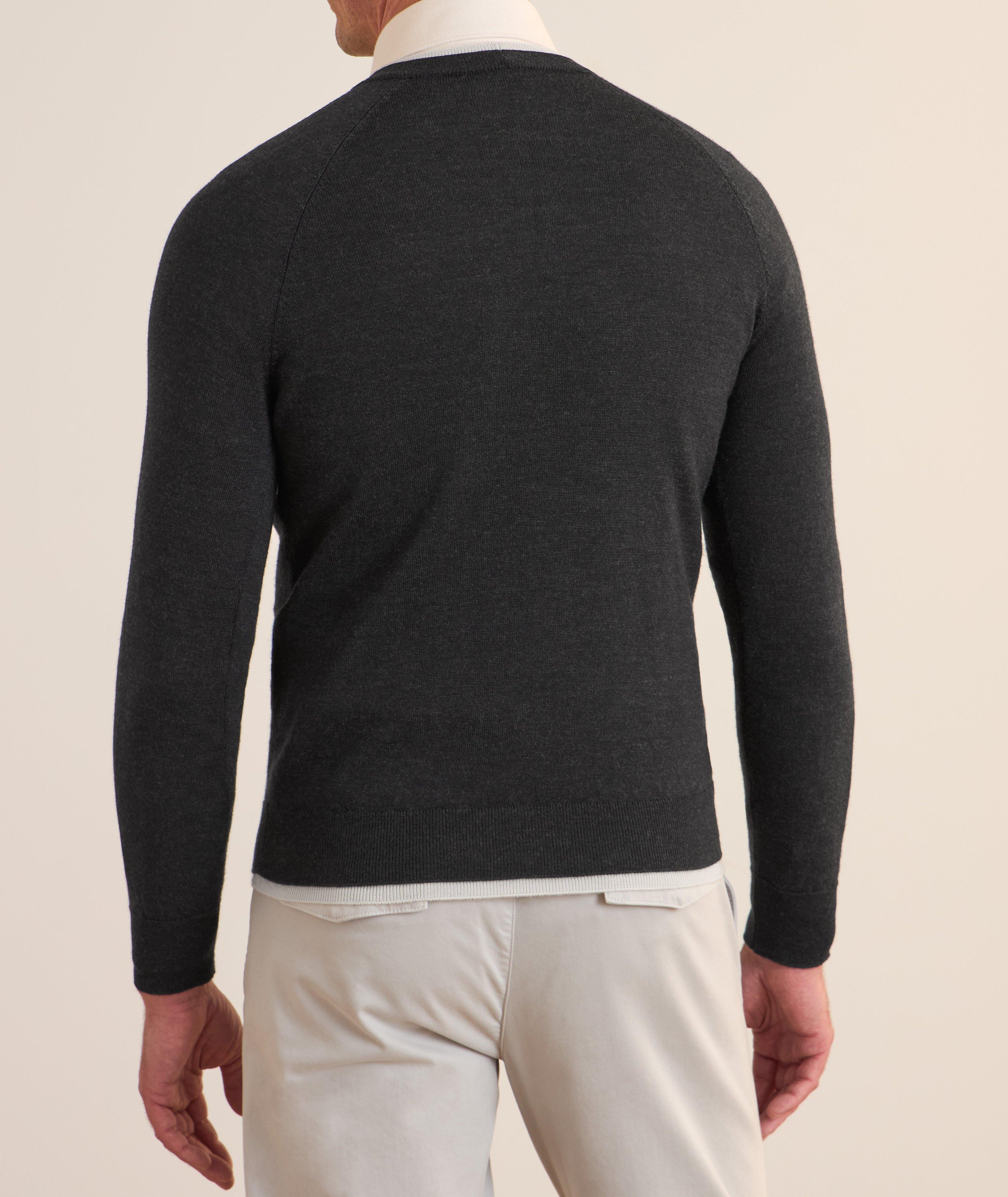 Contrast Tipping Wool Crewneck Sweater image 2