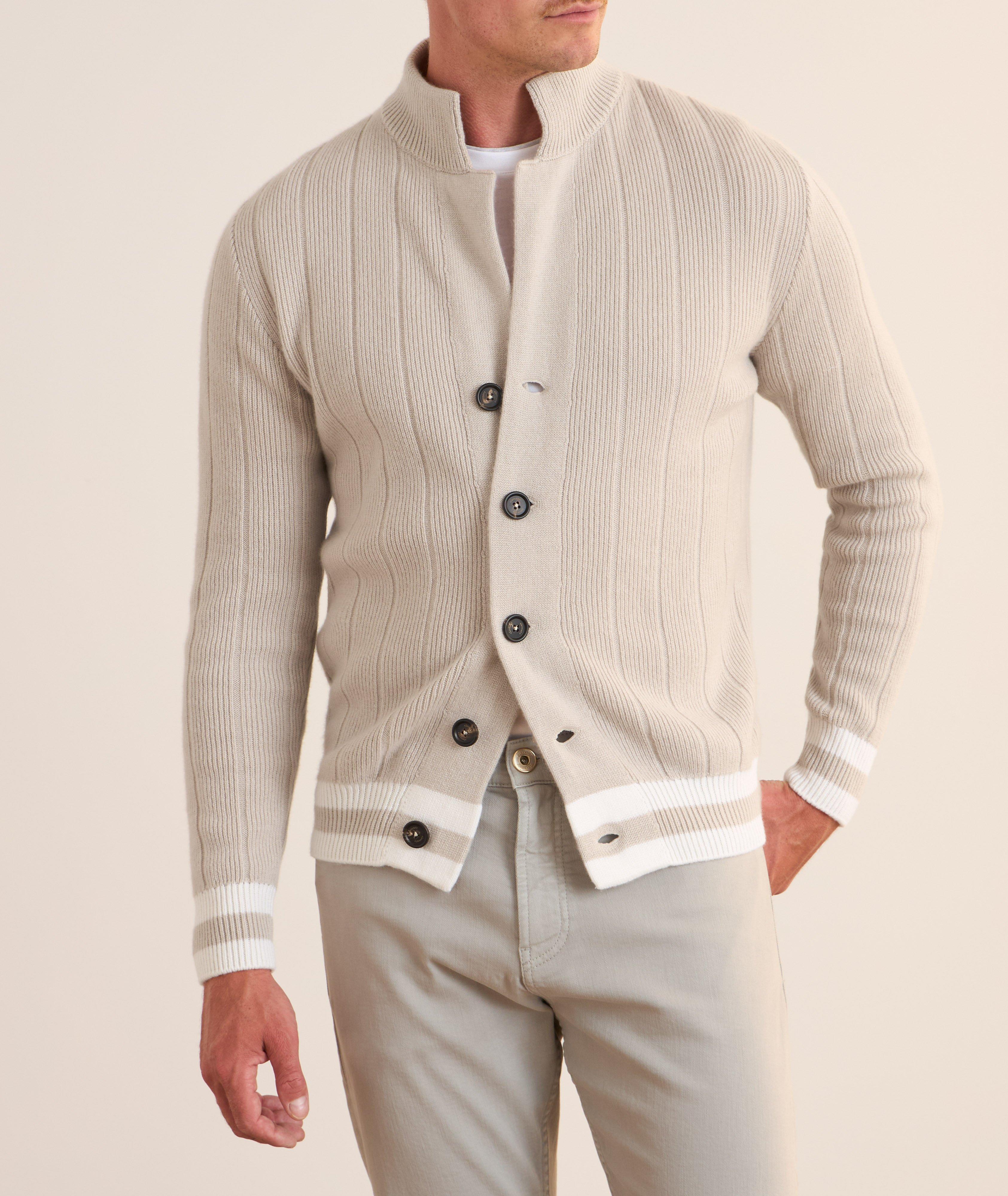Rib-Knit Cashmere Cardigan image 1