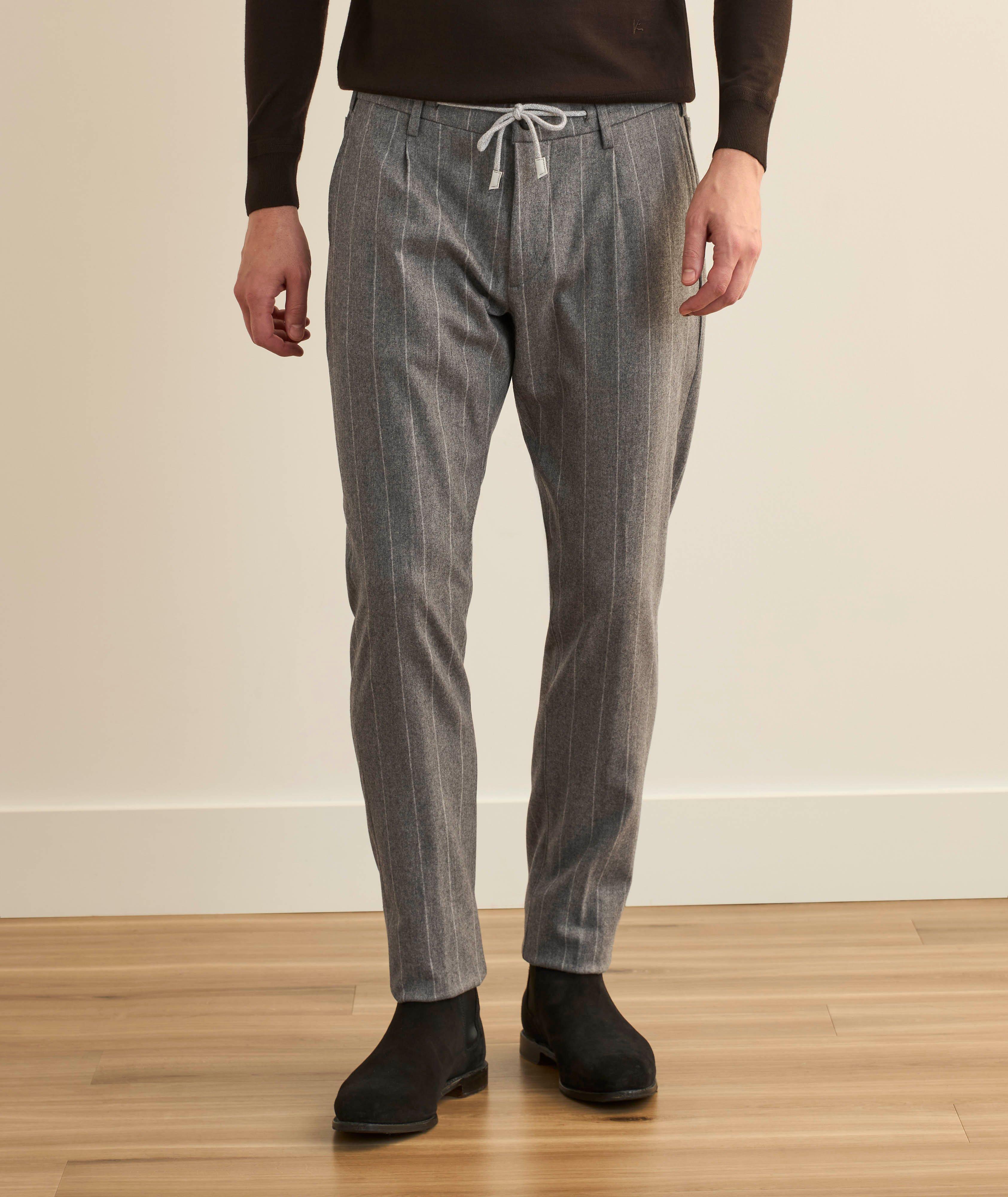 Pantalon de jogging en flanelle rayée en mélange de laine image 1