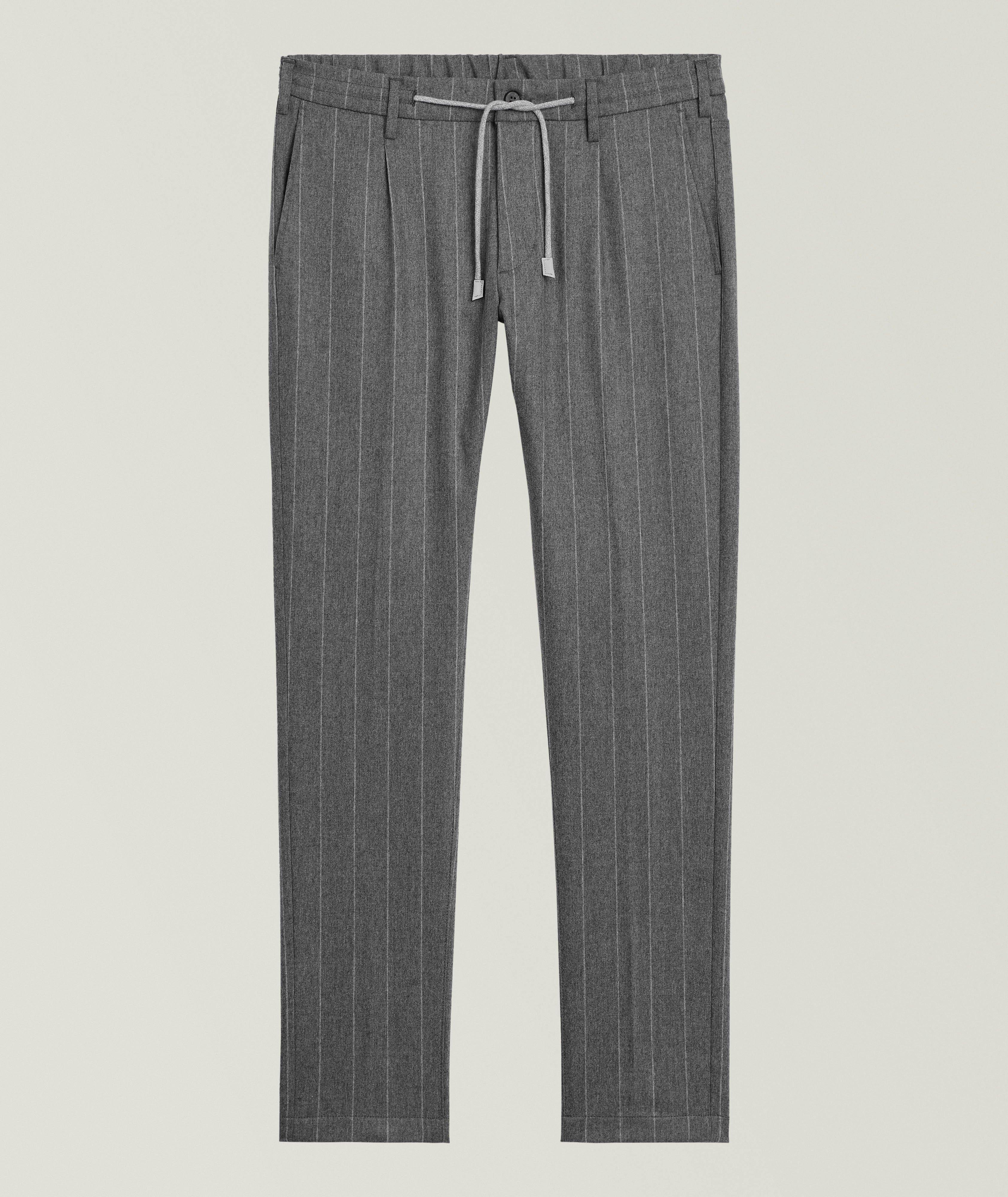 Striped Wool-Blend Flannel Joggers image 0