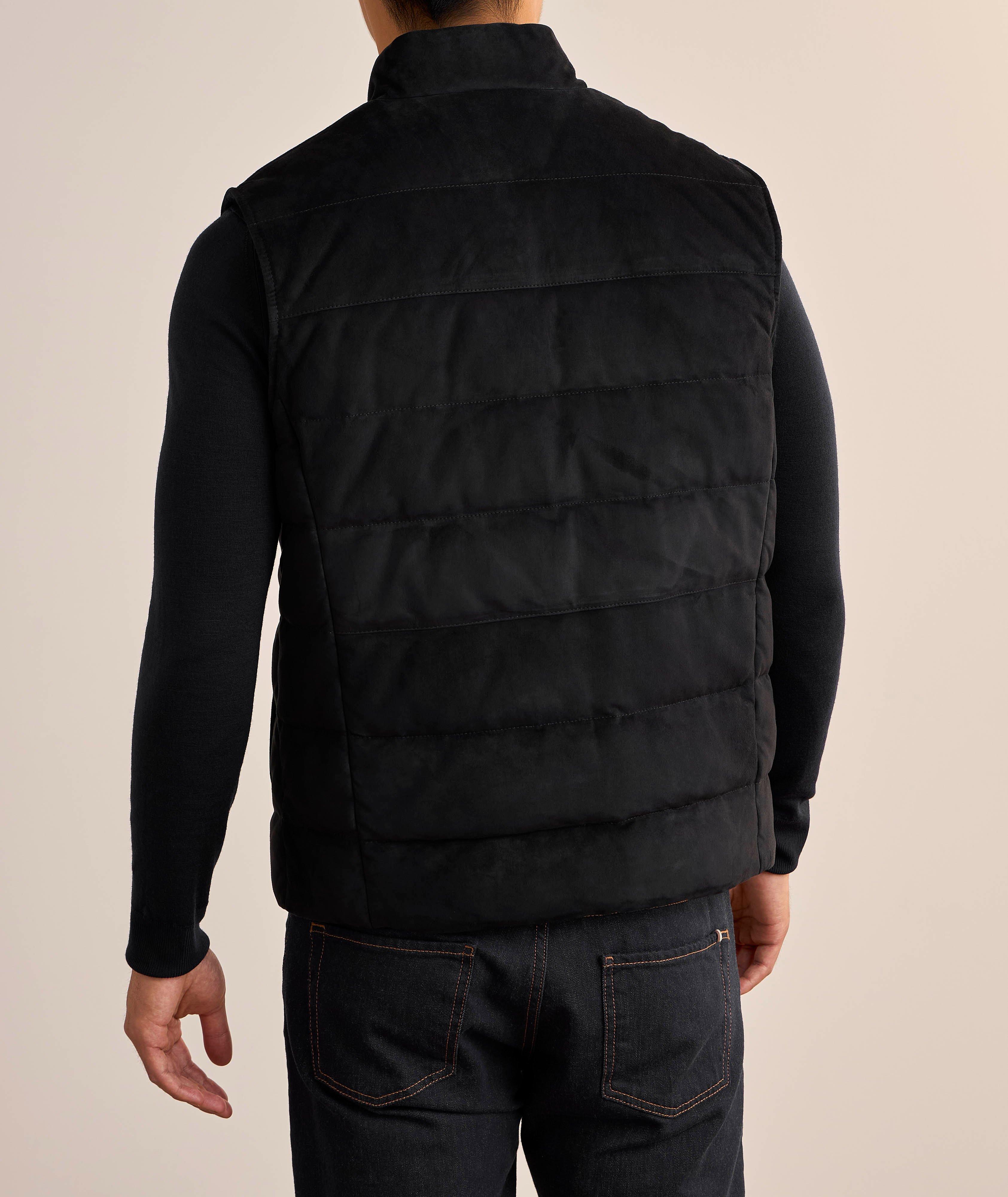 Gilet réversible en daim et maille torsadée image 3