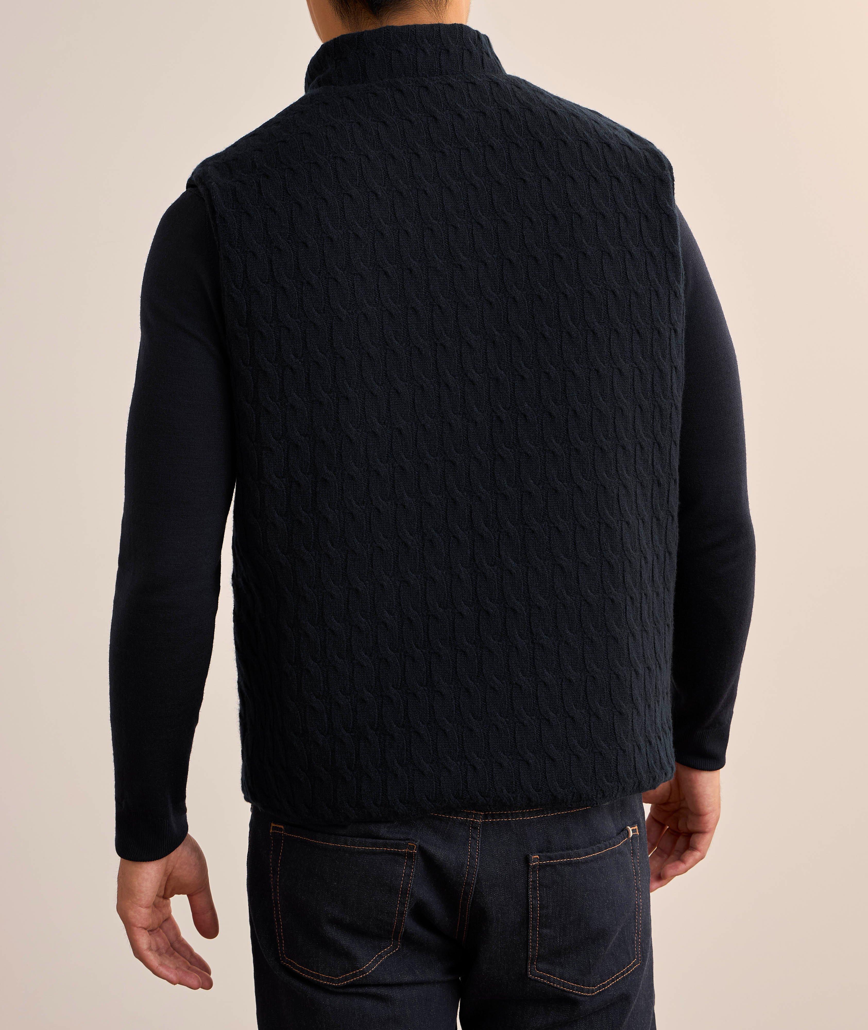 Gilet réversible en daim et maille torsadée image 6