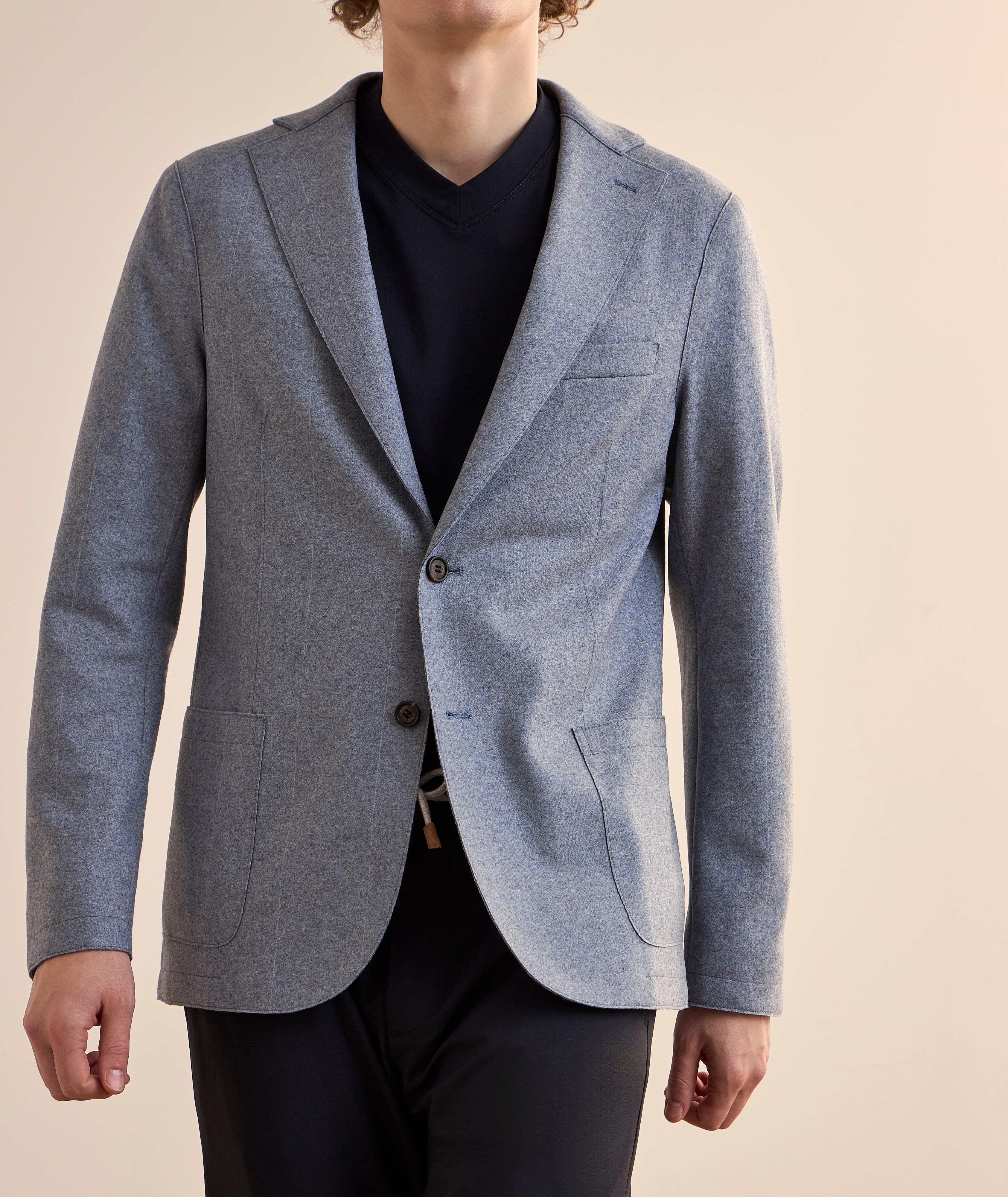 Veston sport mélange-laine à rayures craie image 1