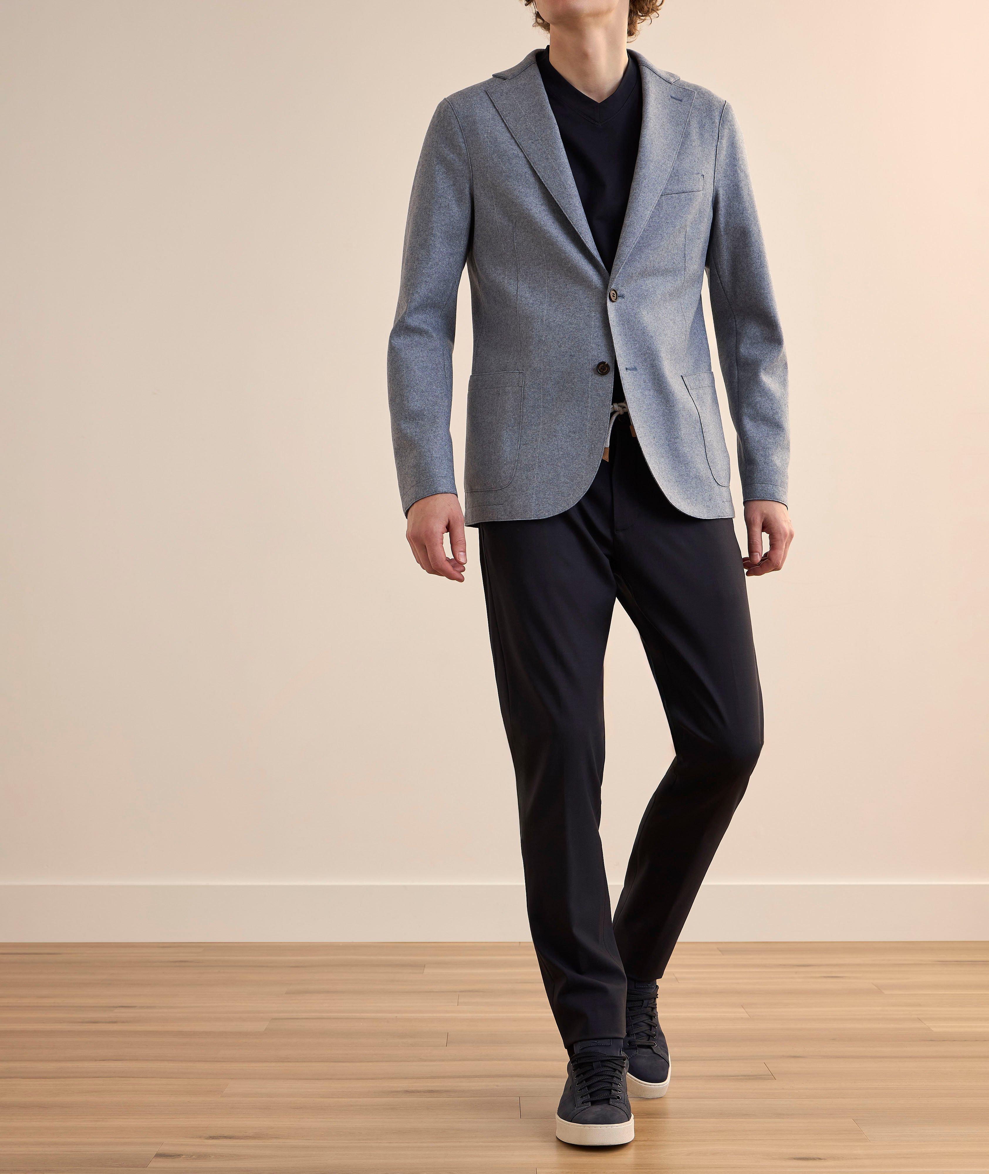 Veston sport mélange-laine à rayures craie image 4