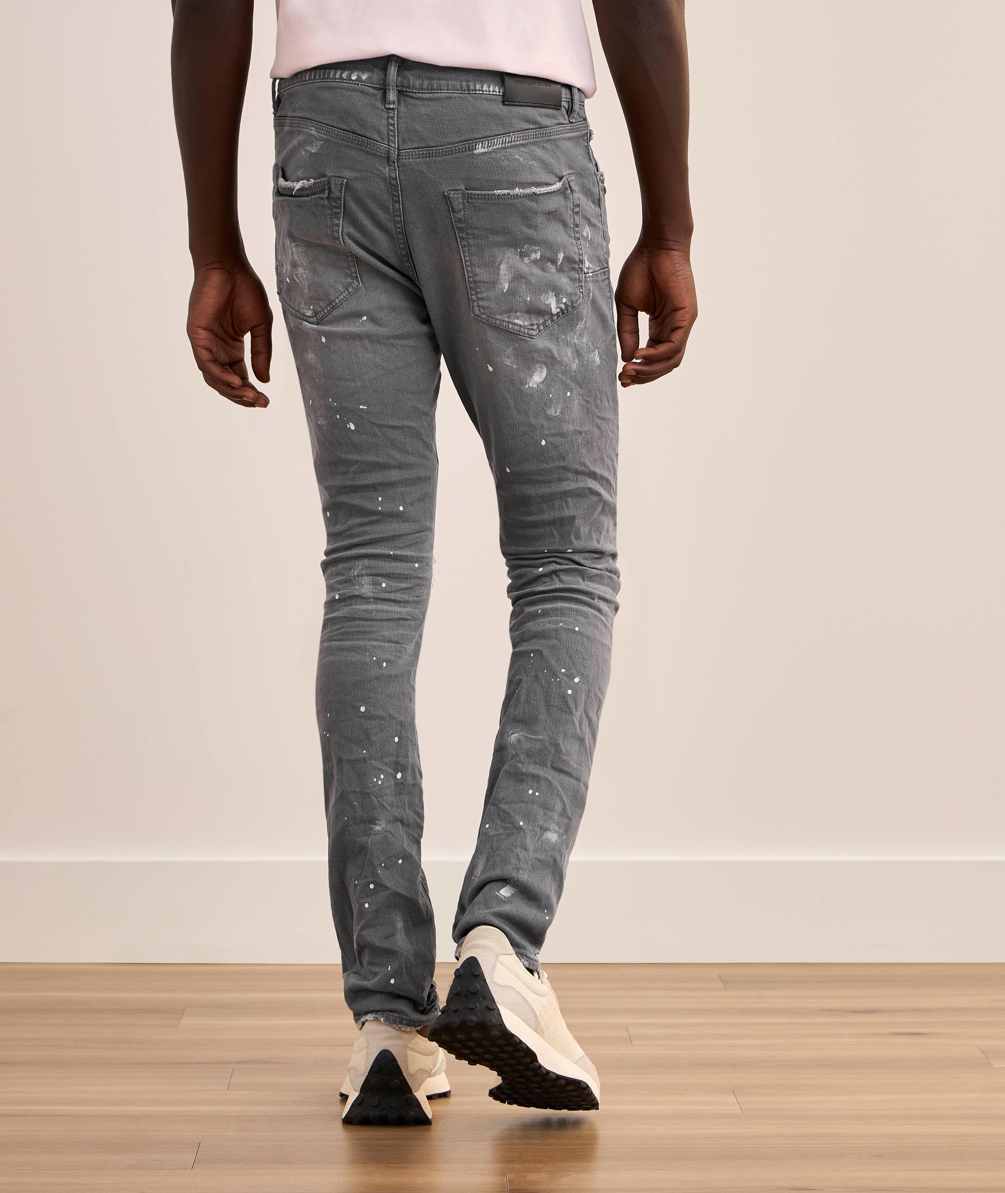 P001 Worn Knee Slit Skinny Jeans image 2