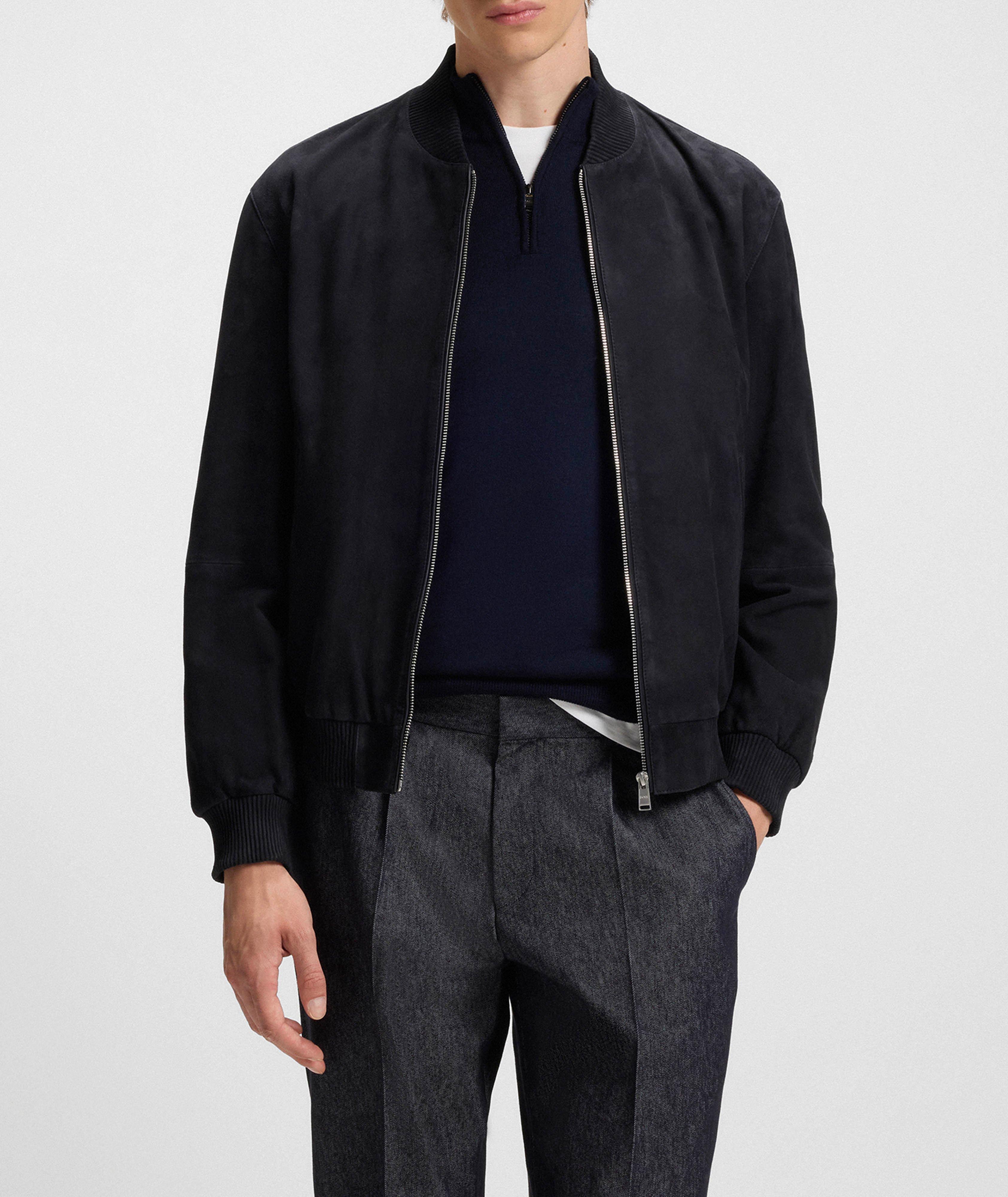 Muller Ribbed-Trim Suede Jacket image 1