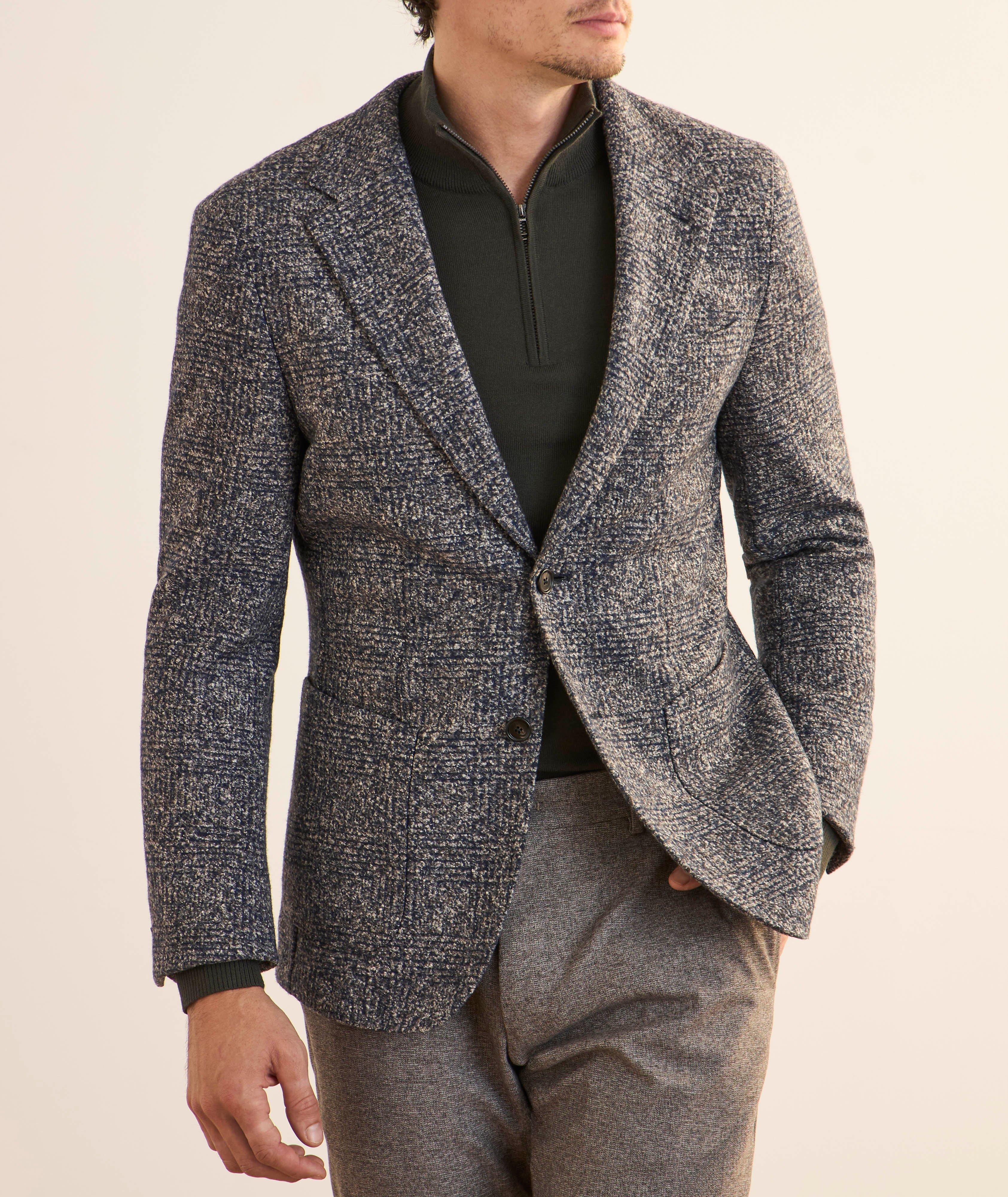 Veston sport en tweed de laine, soie et cachemire image 1