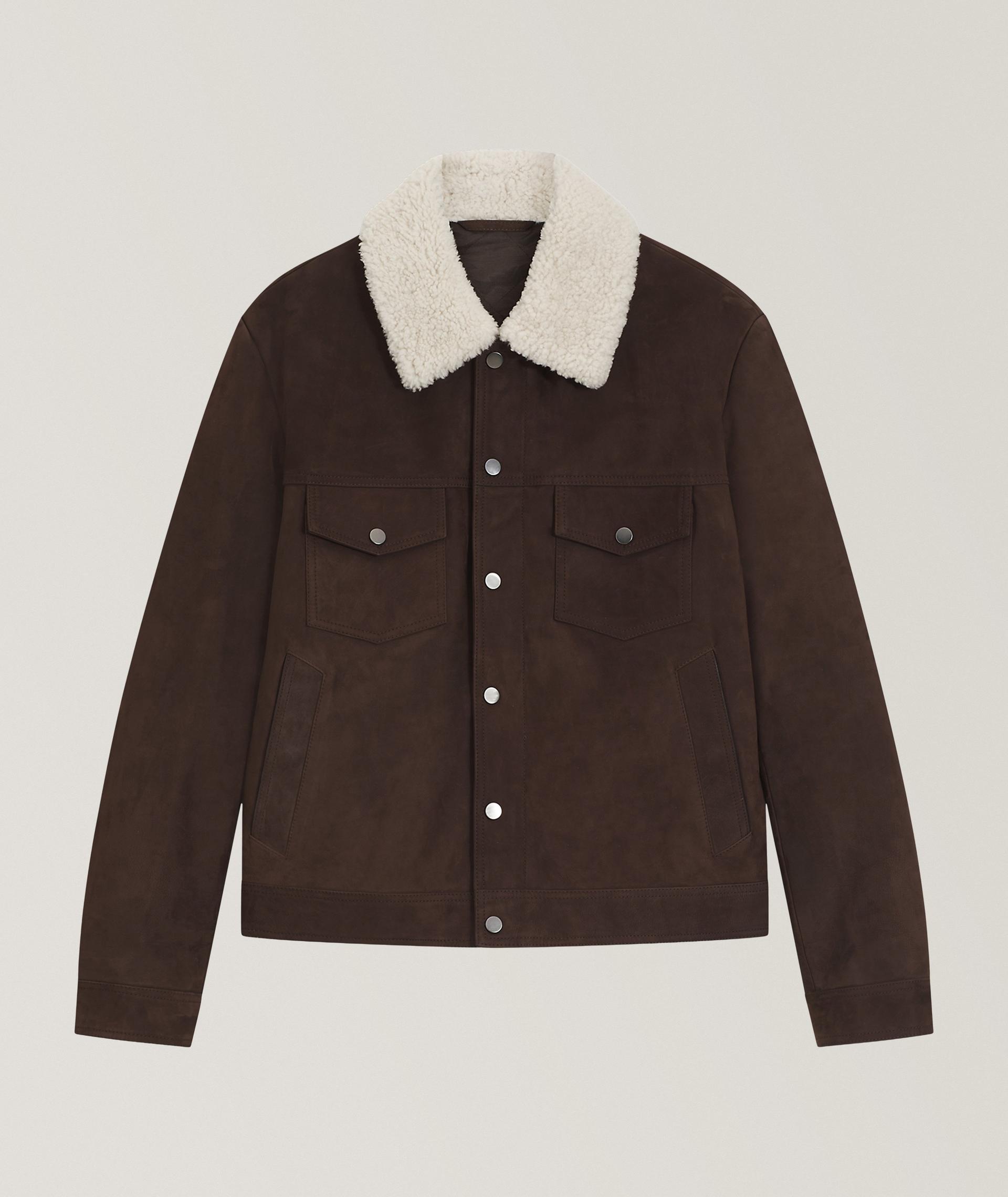 X BECKHAM Mordy Fur-Collar Suede Jacket image 0