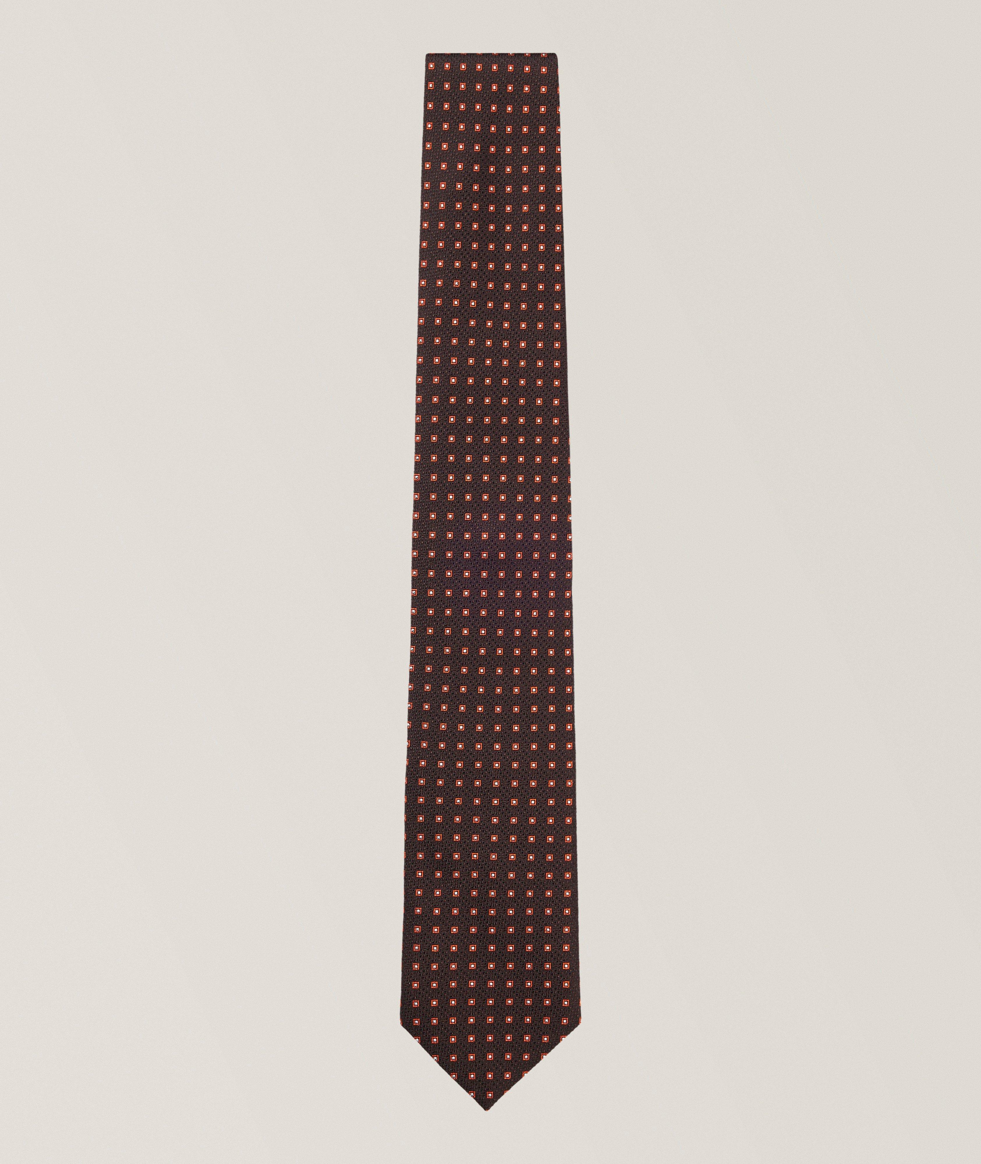 Square-Print Silk Tie  image 0