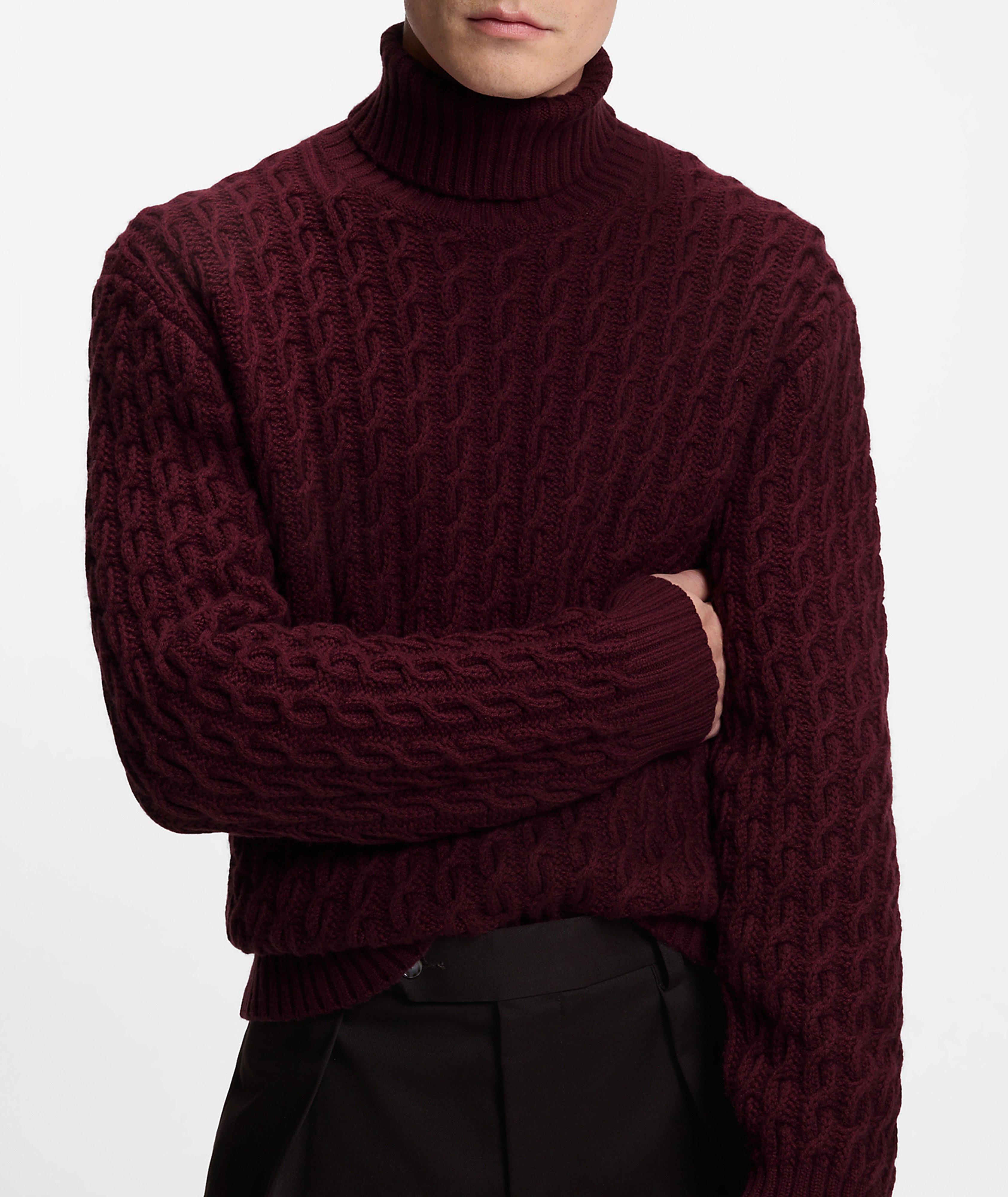 X BECKHAM Herrero Cable Knit Turtleneck Sweater image 1