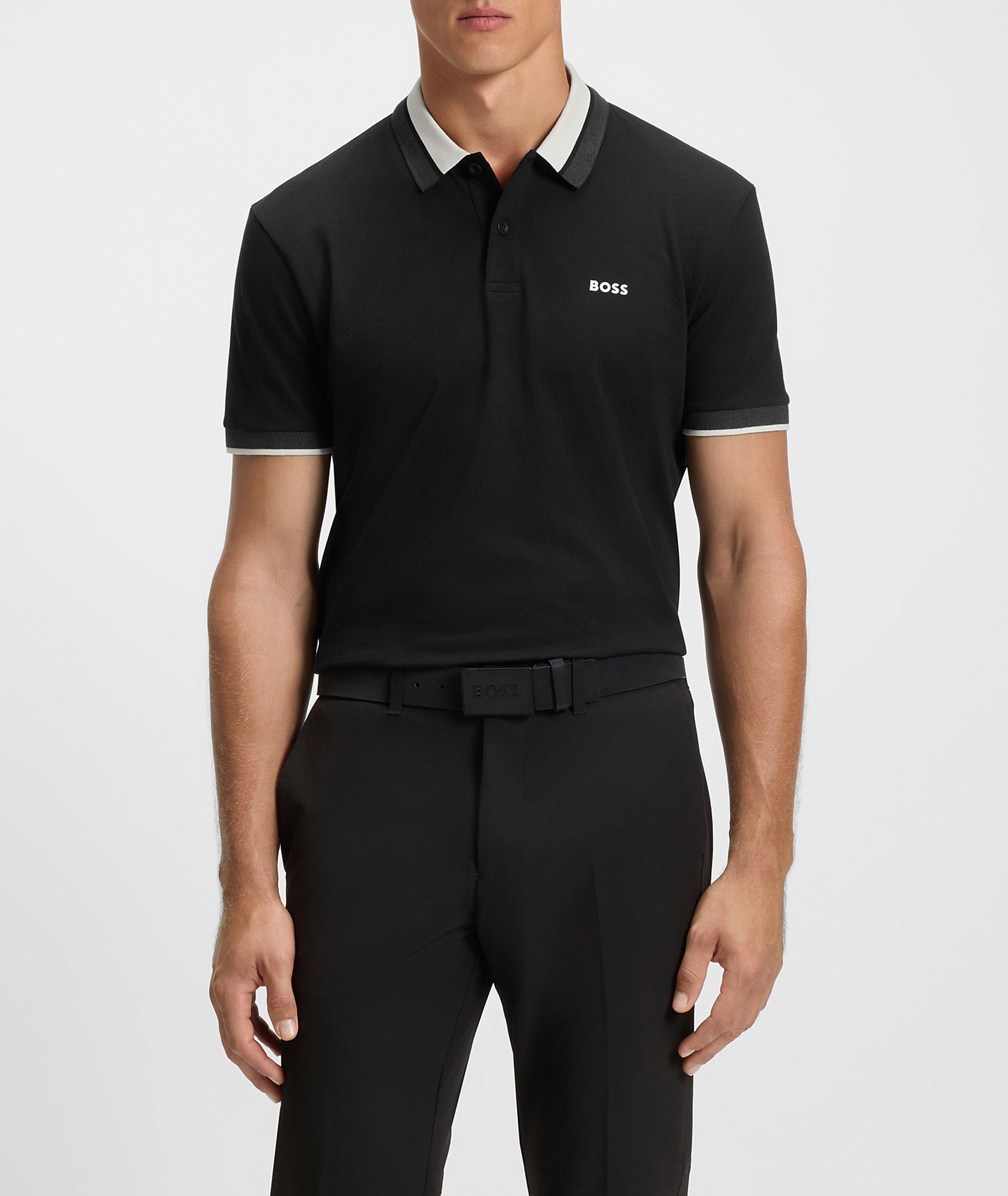 Striped Collar Cotton Piqué Polo  image 1
