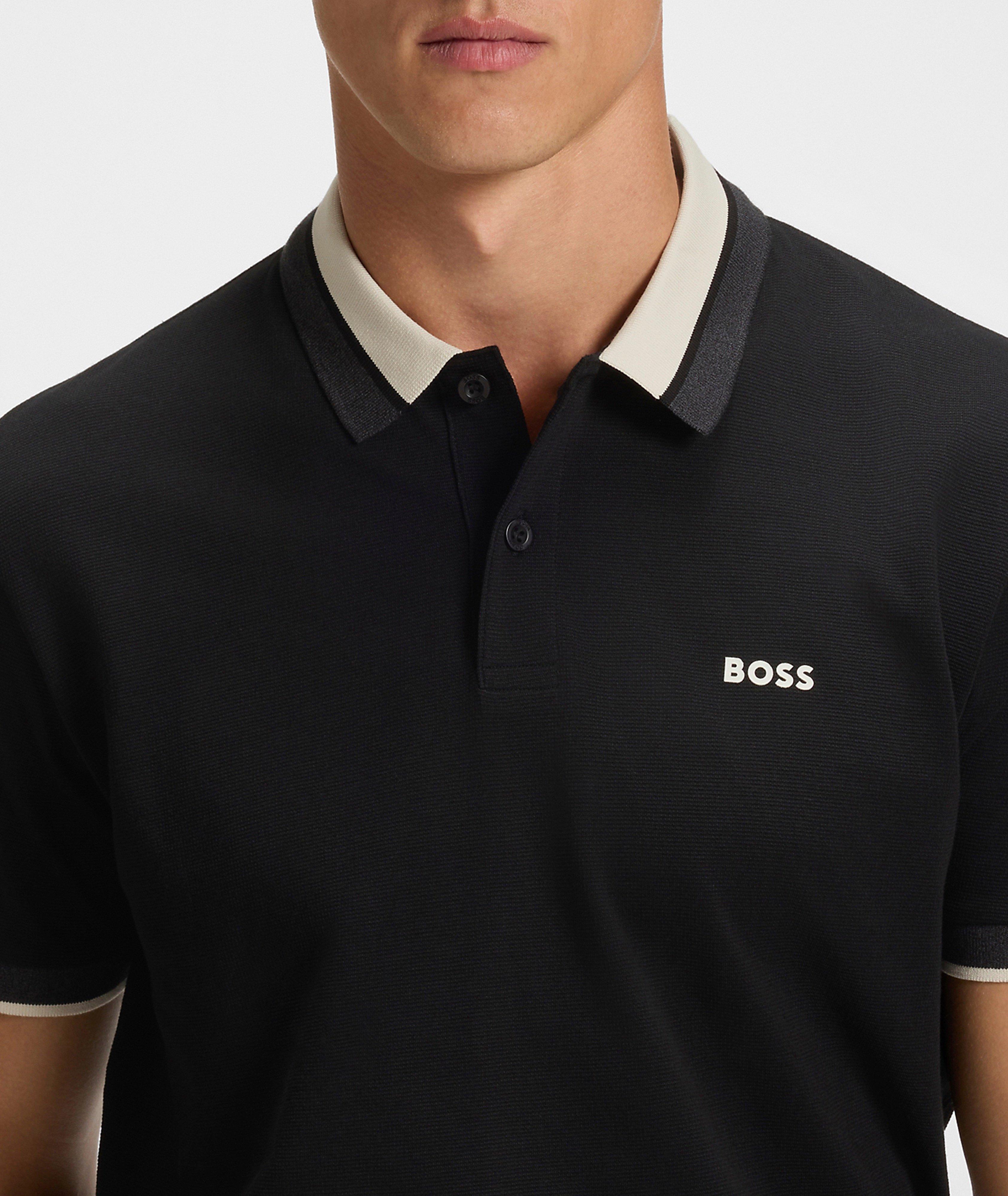 Striped Collar Cotton Piqué Polo  image 3