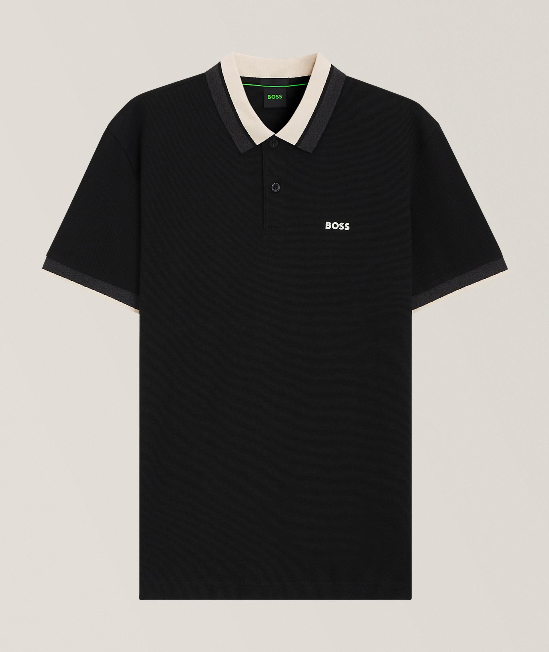 Striped Collar Cotton Piqué Polo  image 0