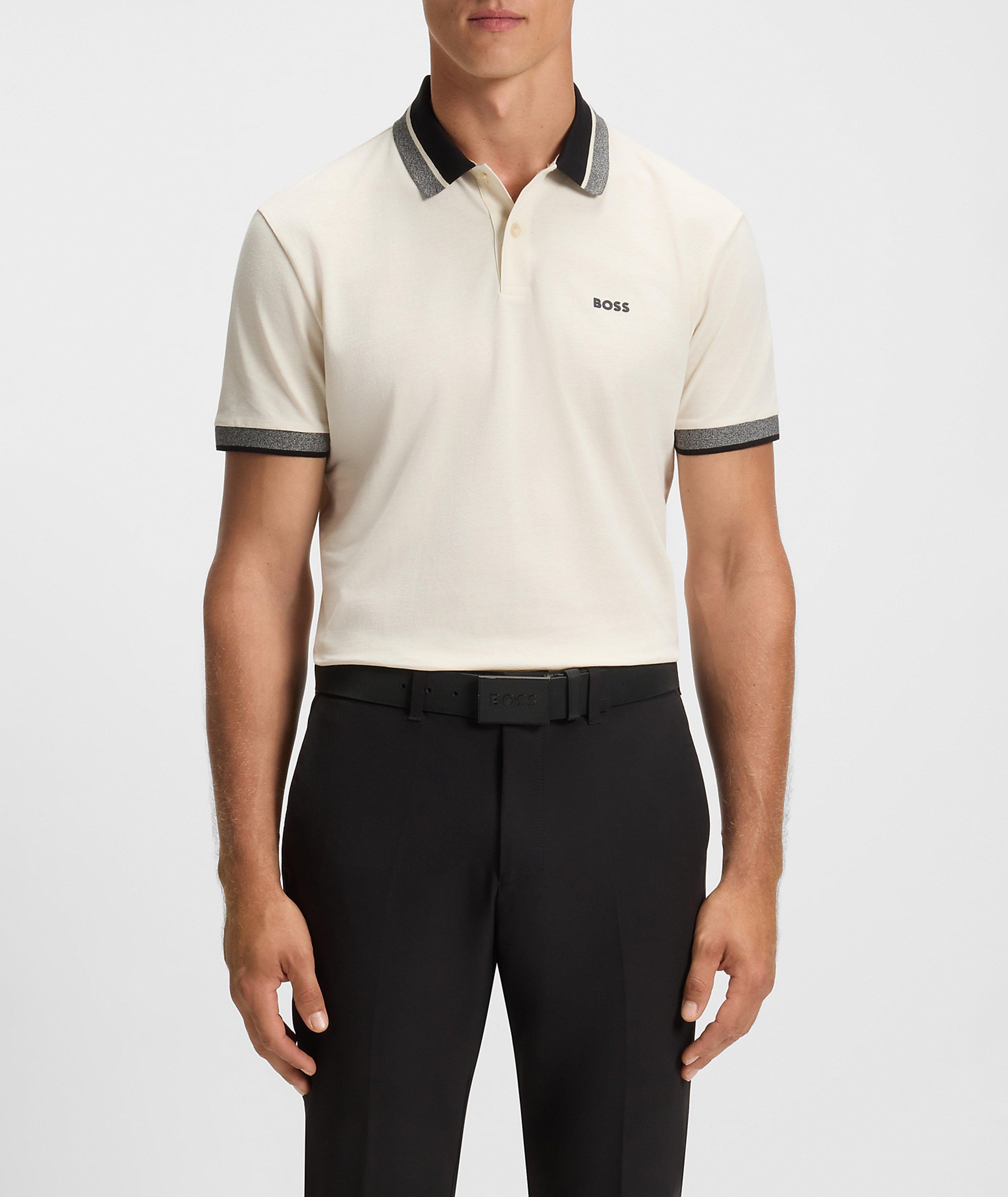 Striped Collar Cotton Piqué Polo  image 1