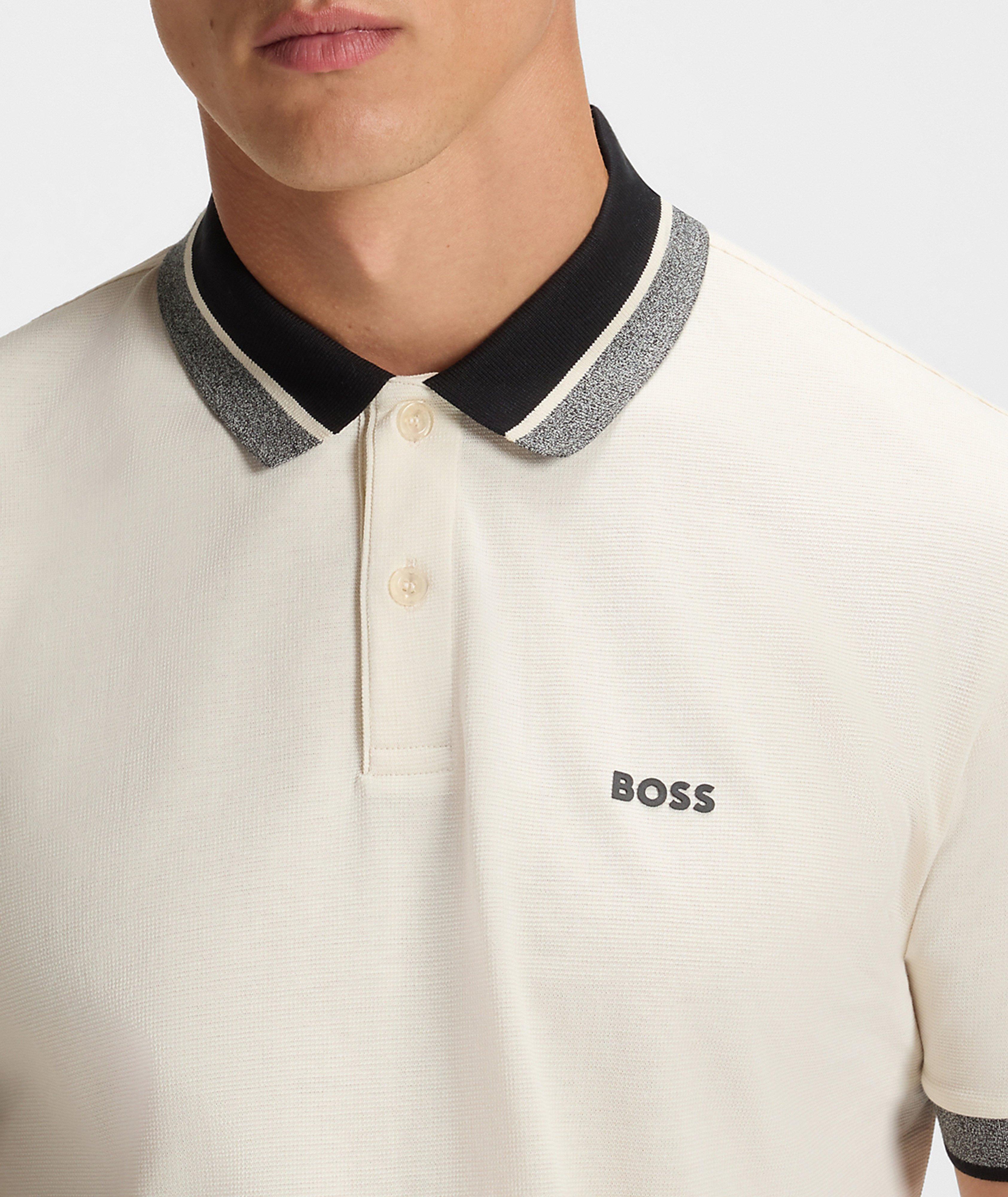 Striped Collar Cotton Piqué Polo  image 3