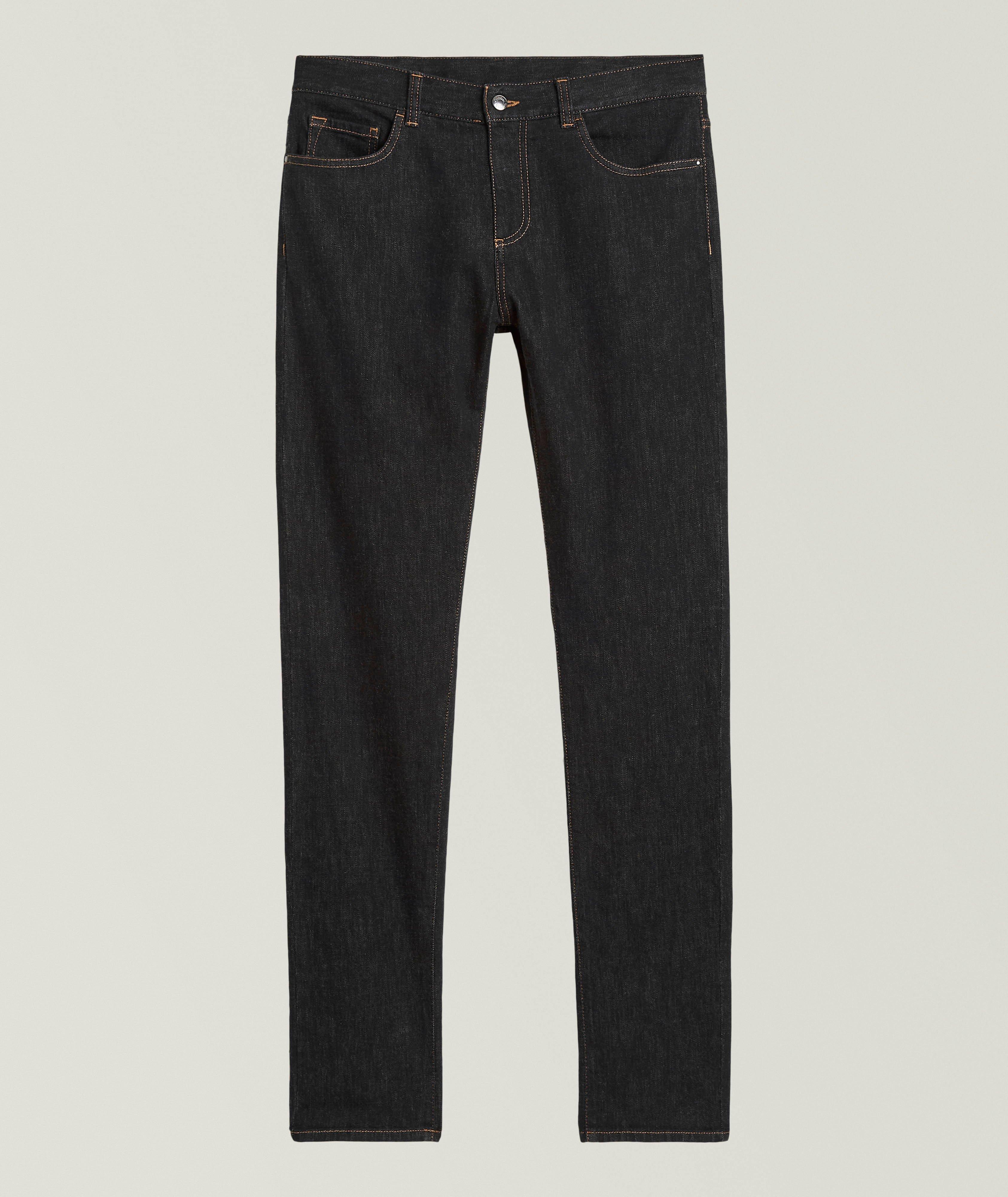 Slim-Fit Contrast Stitch Jeans image 0