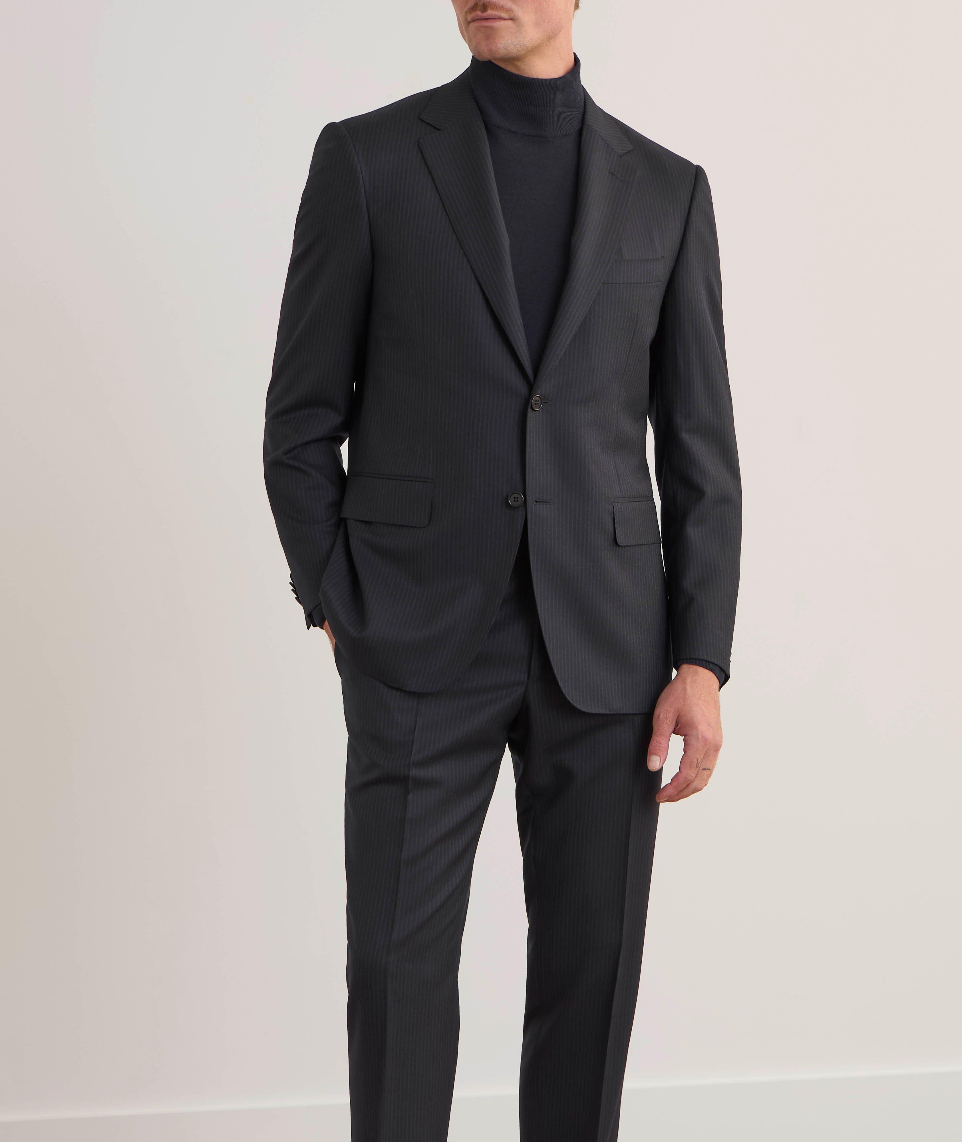 Contemporary Pinstripe Wool Suit image 1