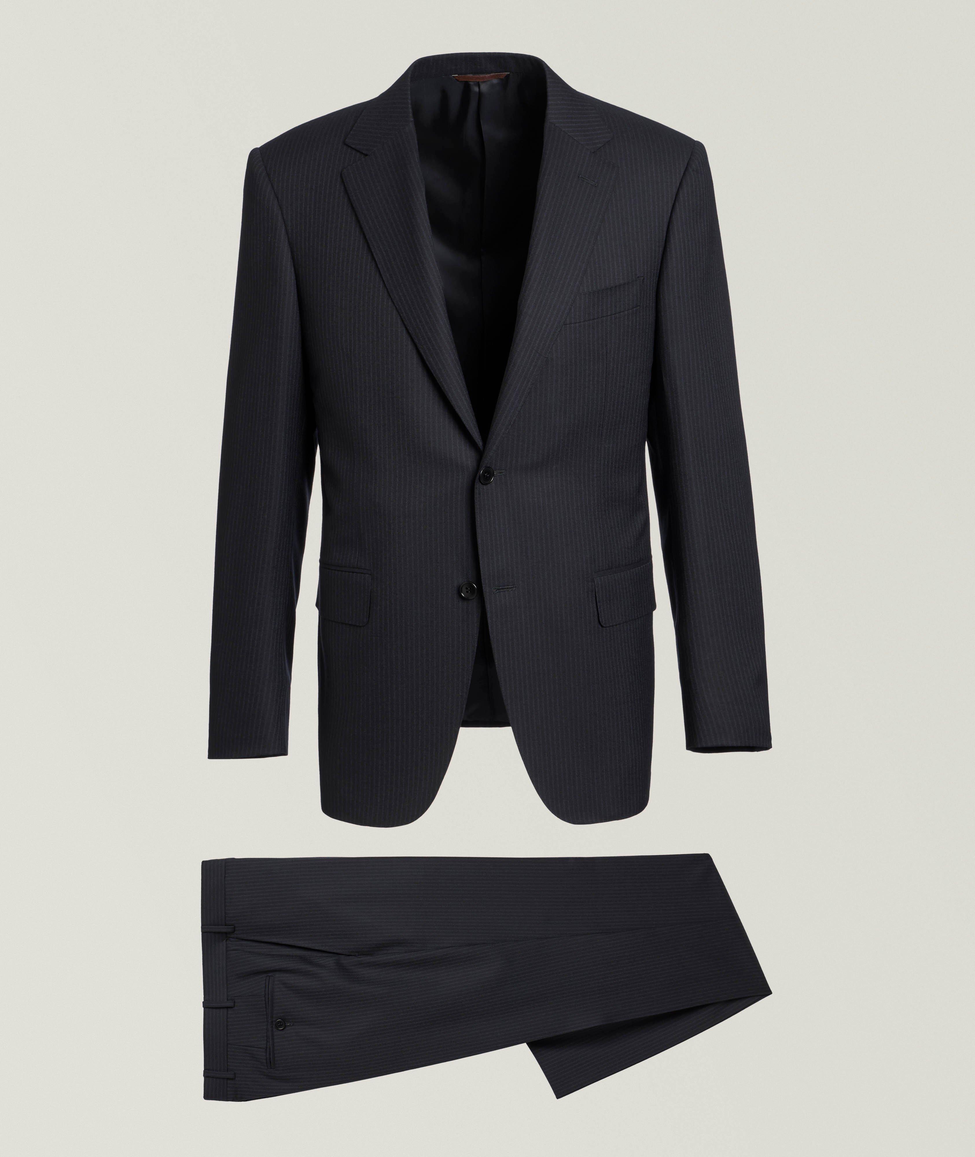Contemporary Pinstripe Wool Suit image 0