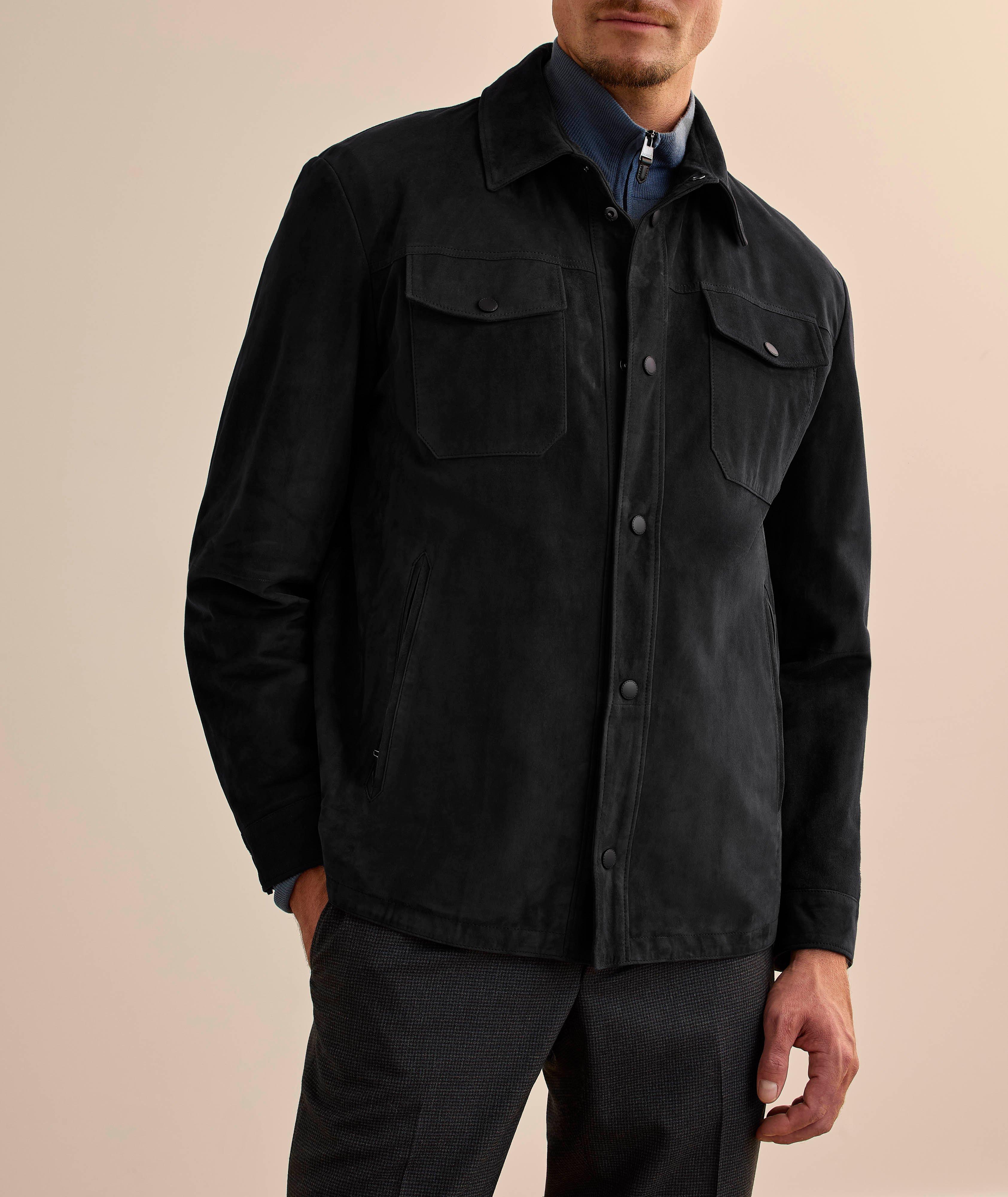 Suede Removable Vest Overshirt  image 1