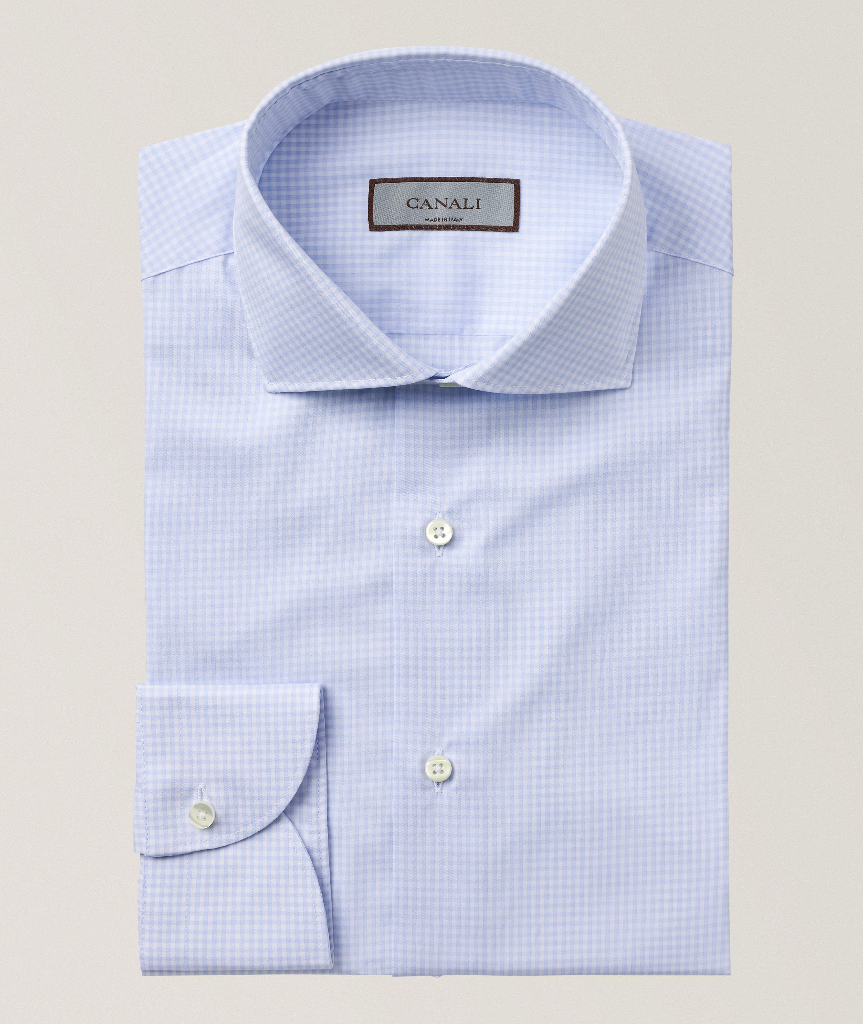Chemise habillée en coton à carreaux vichy image 0