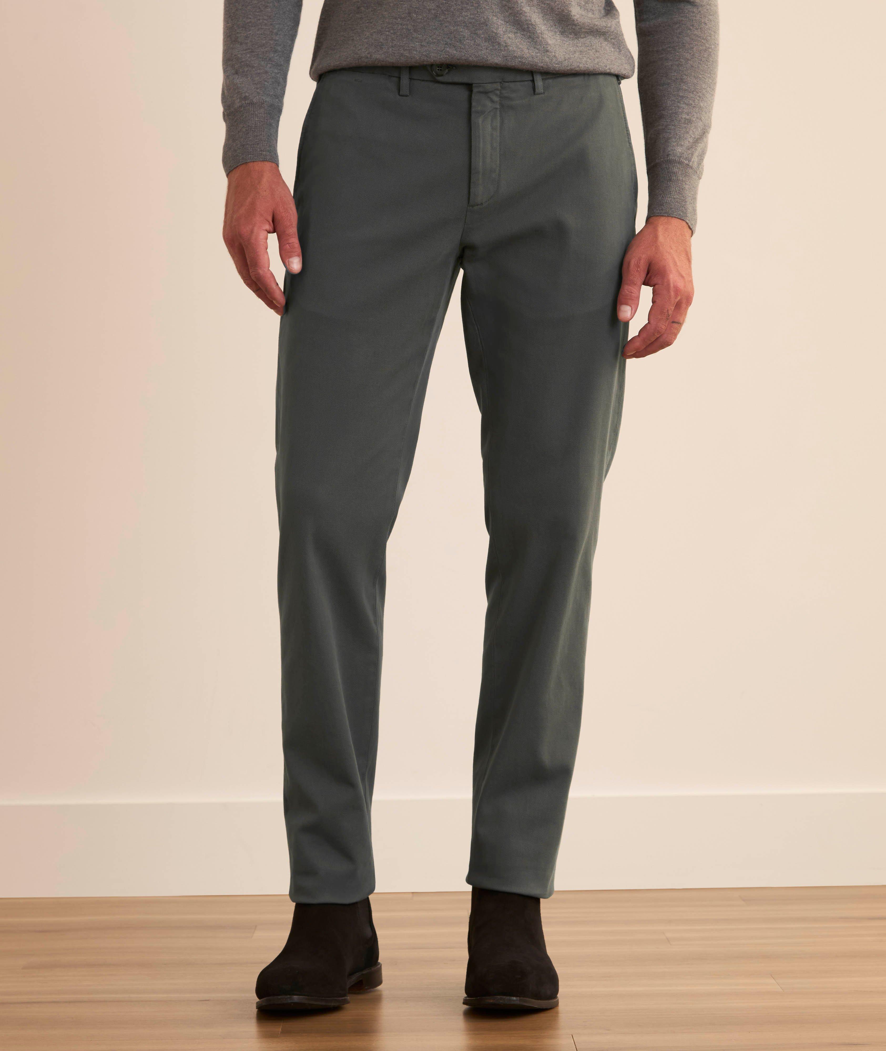 Regular-Fit Stretch-Cotton Twill Pants image 1