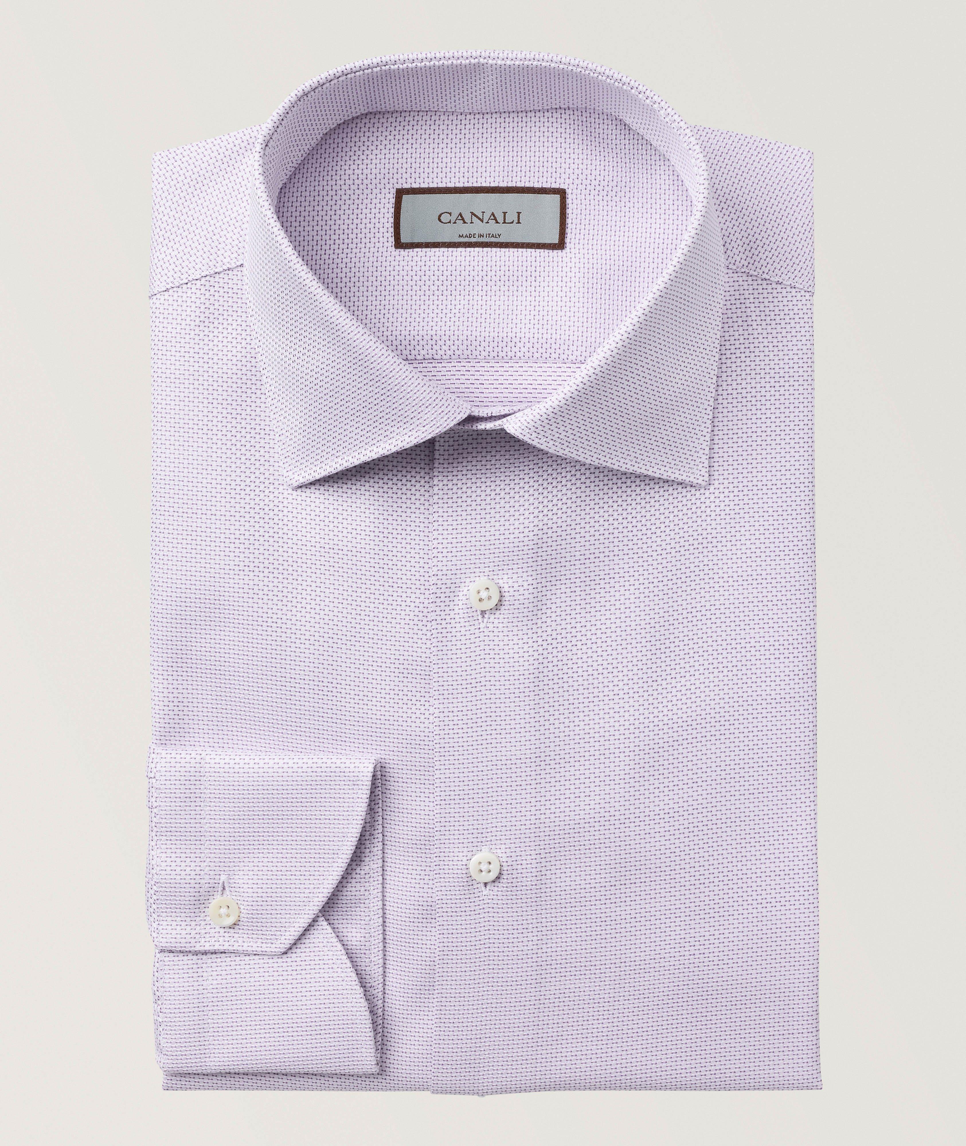 Micro-Print Cotton Dress Shirt image 0