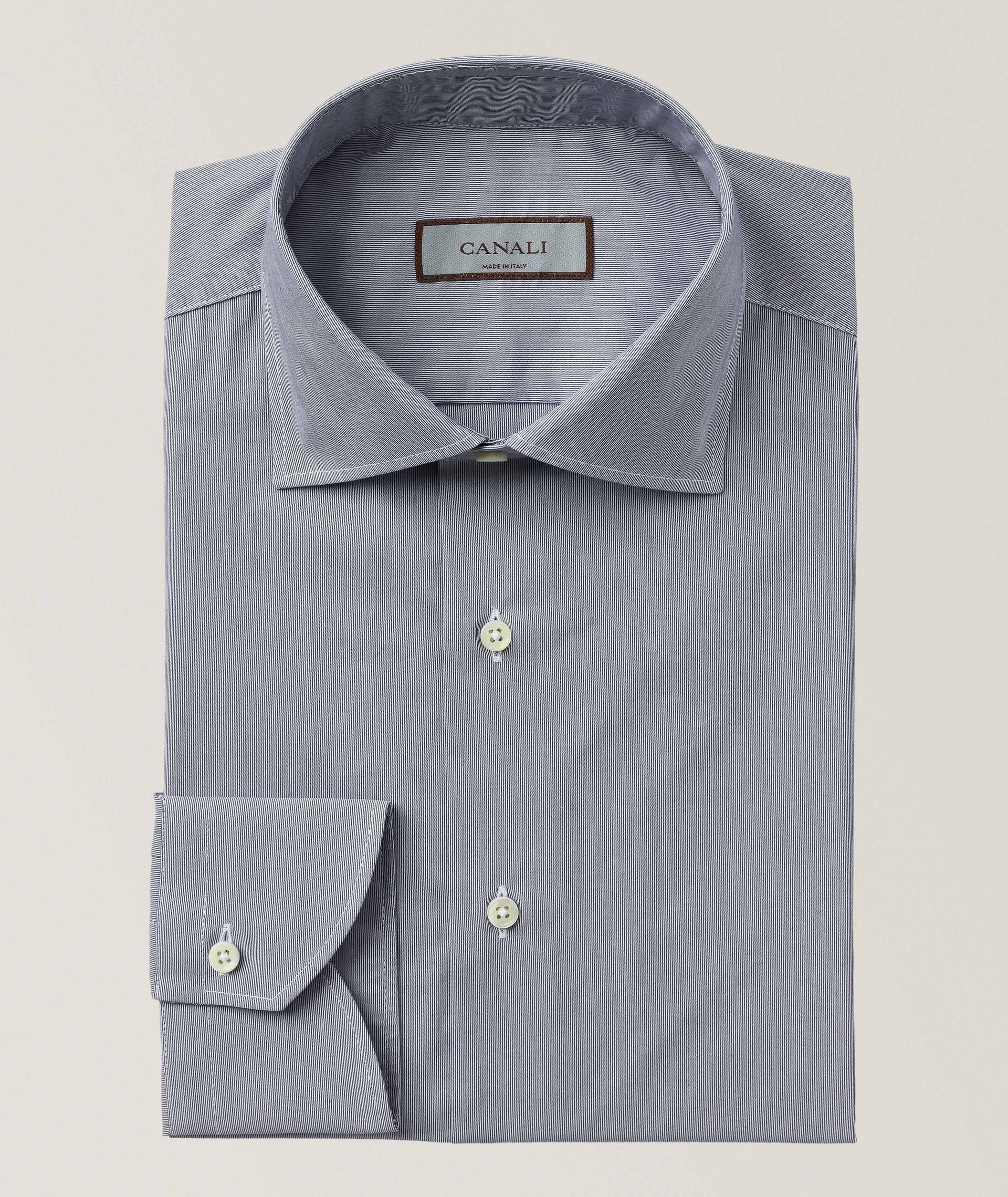 Chemise habillée en coton à fines rayures image 0
