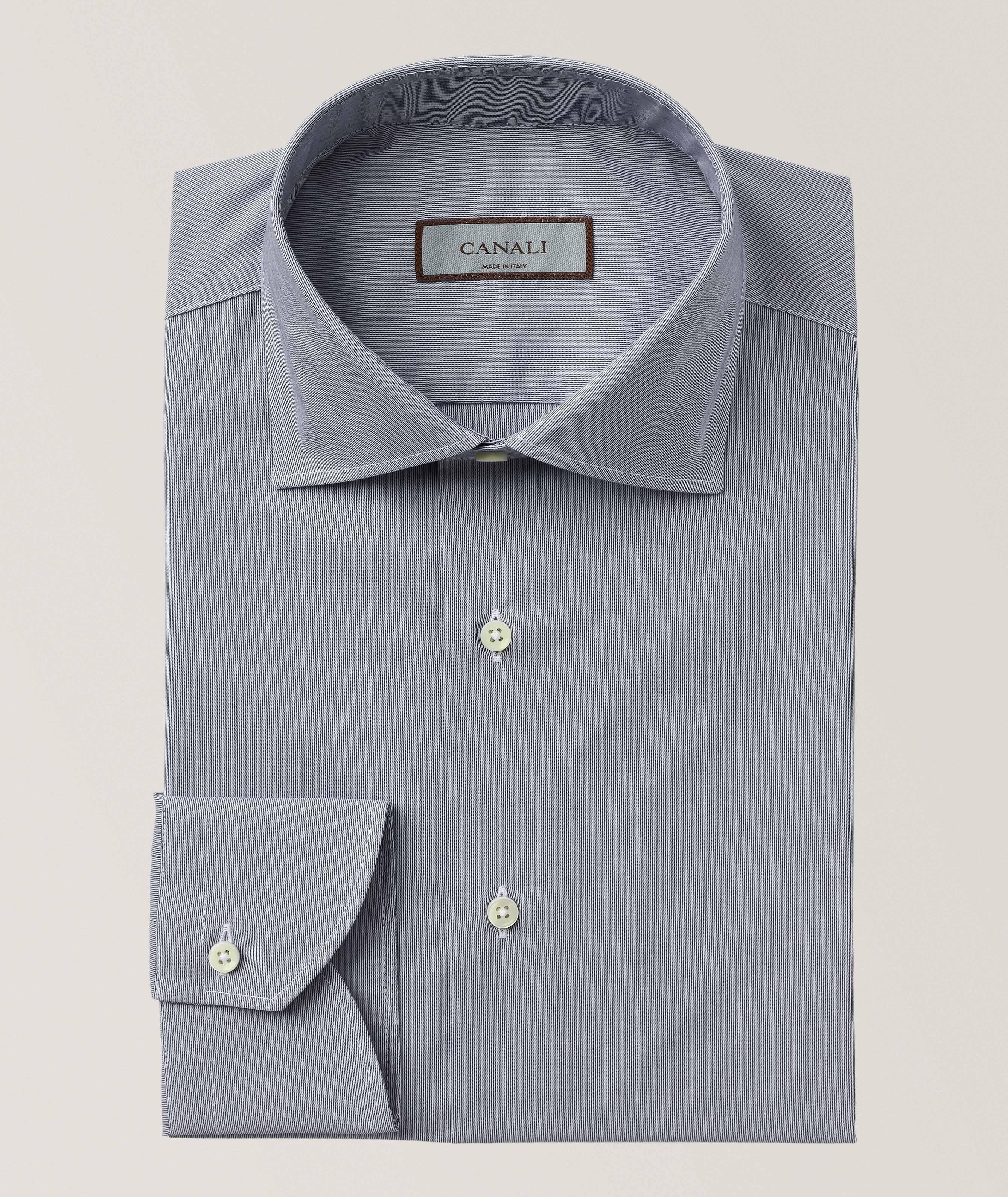 Chemise habillée en coton à fines rayures image 0
