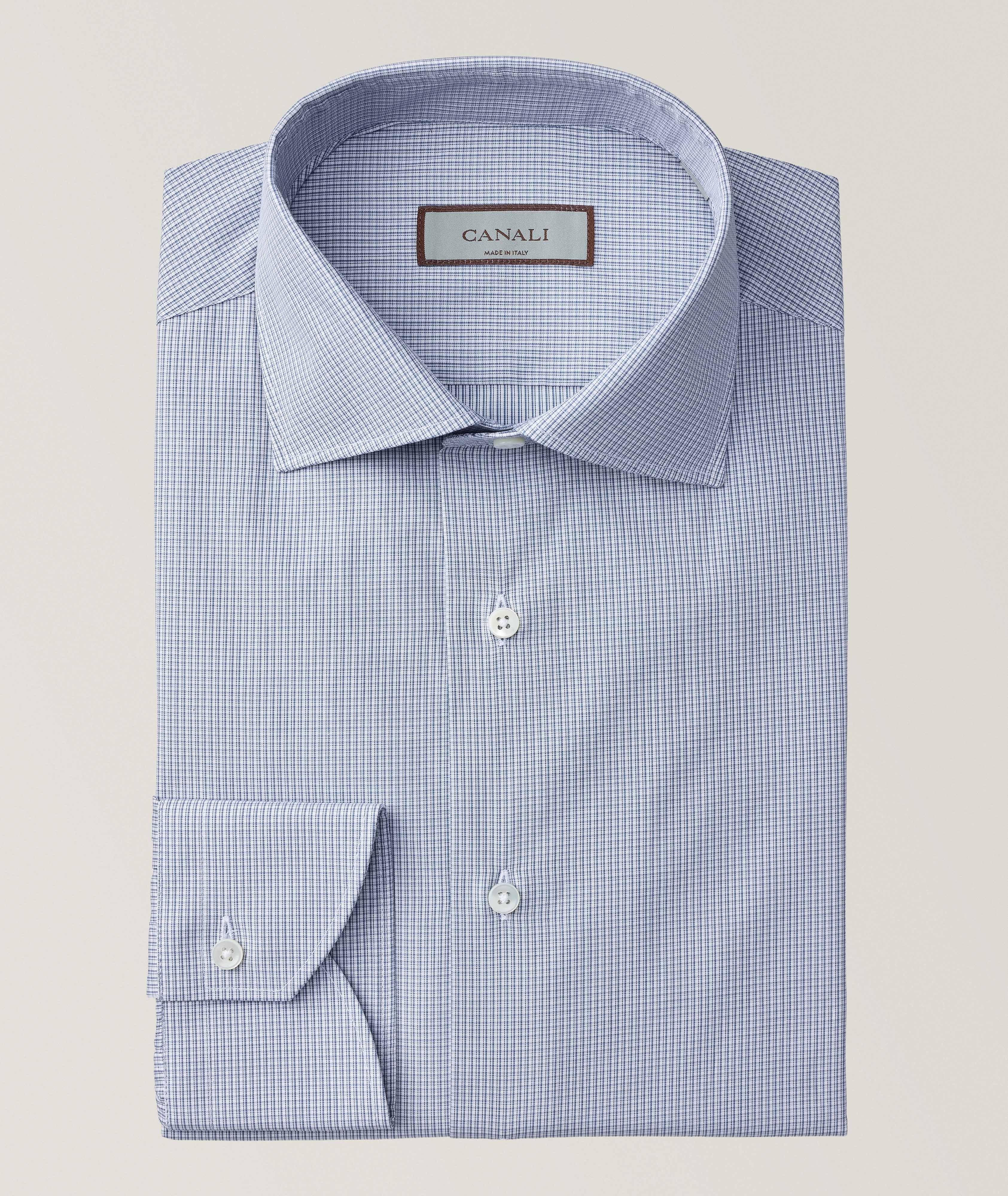 Micro-Check Cotton Dress Shirt image 0