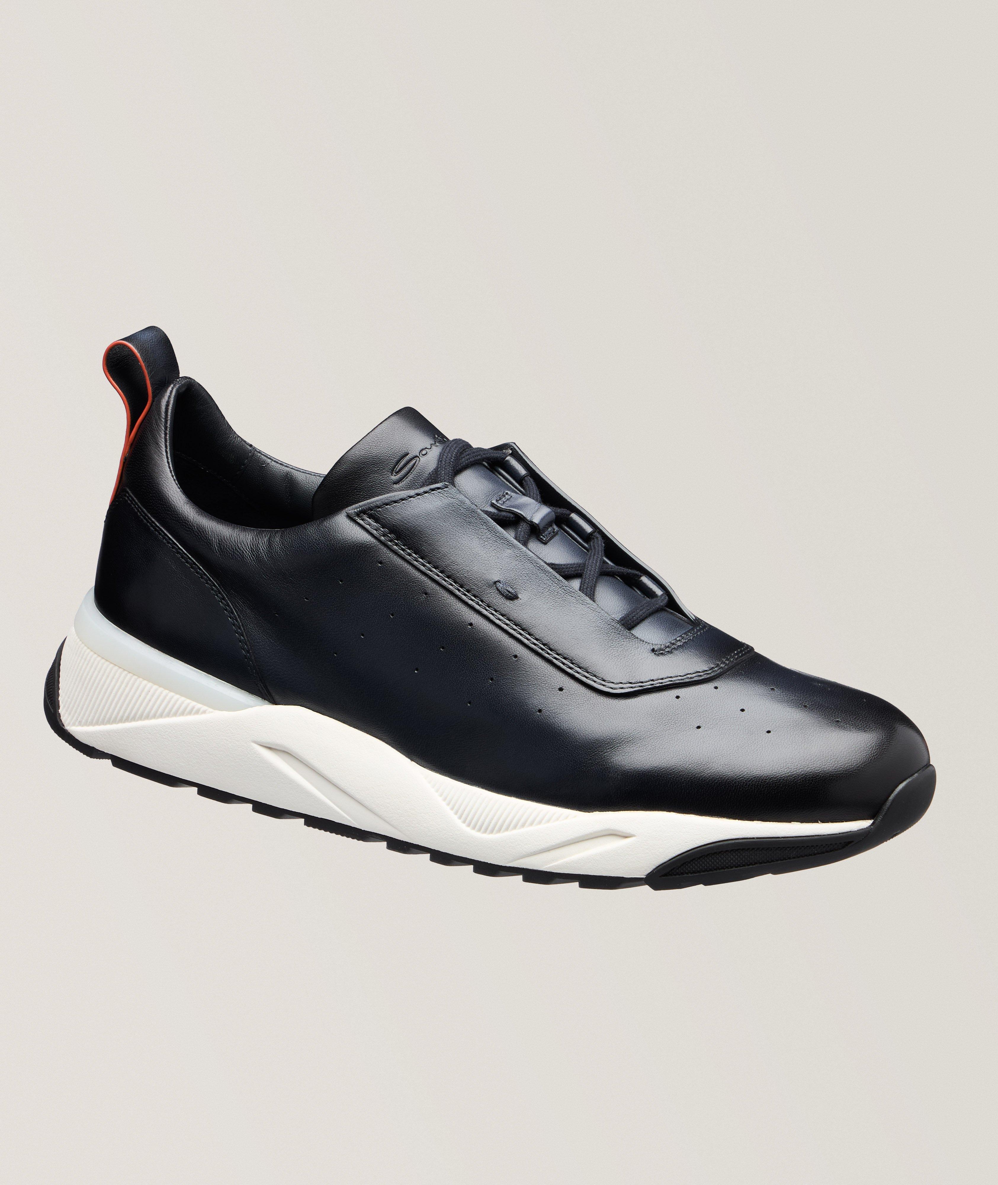 Soft Burnished Leather Sneakers image 0
