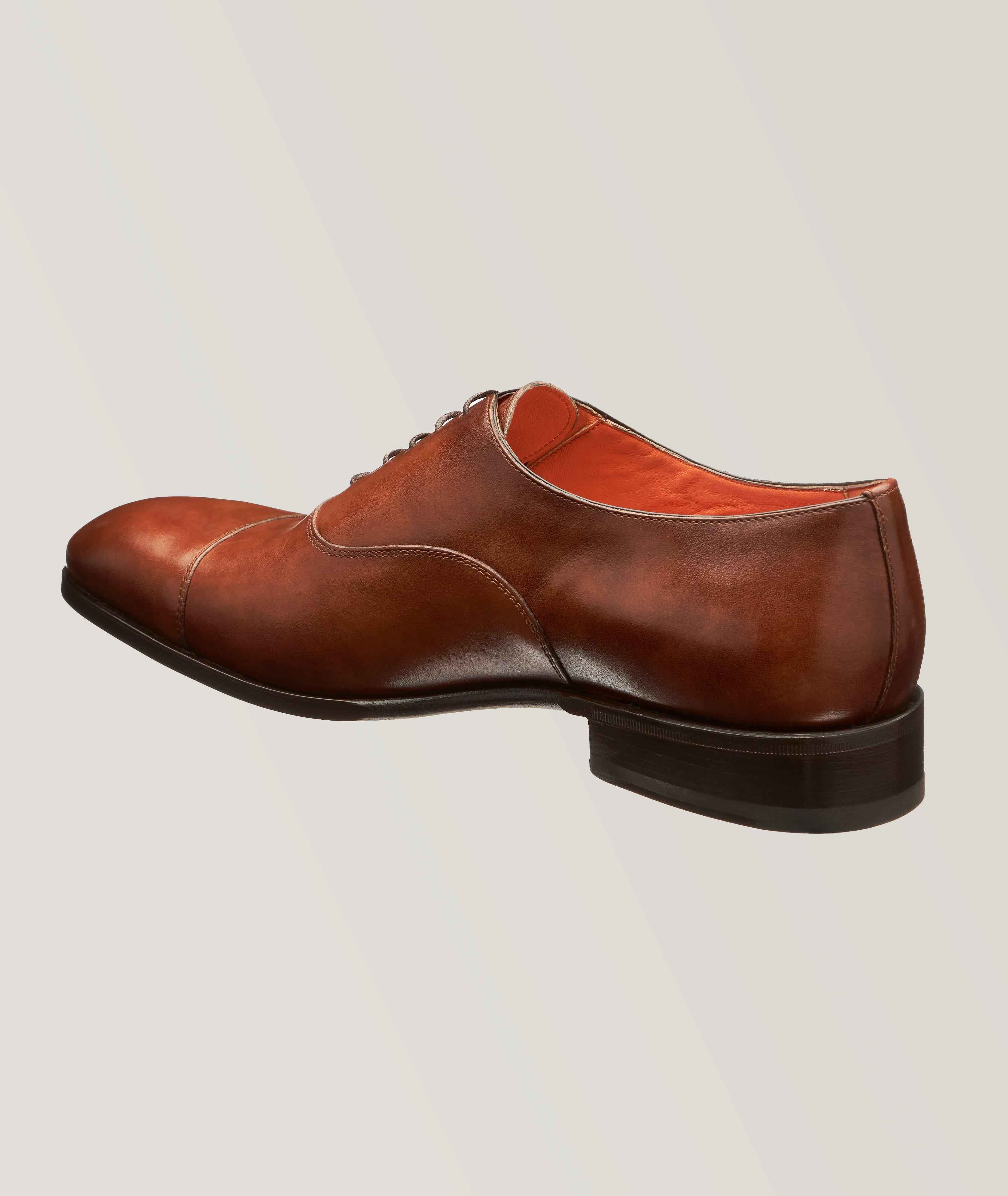 Chaussure lacée en cuir à bout rapporté image 1