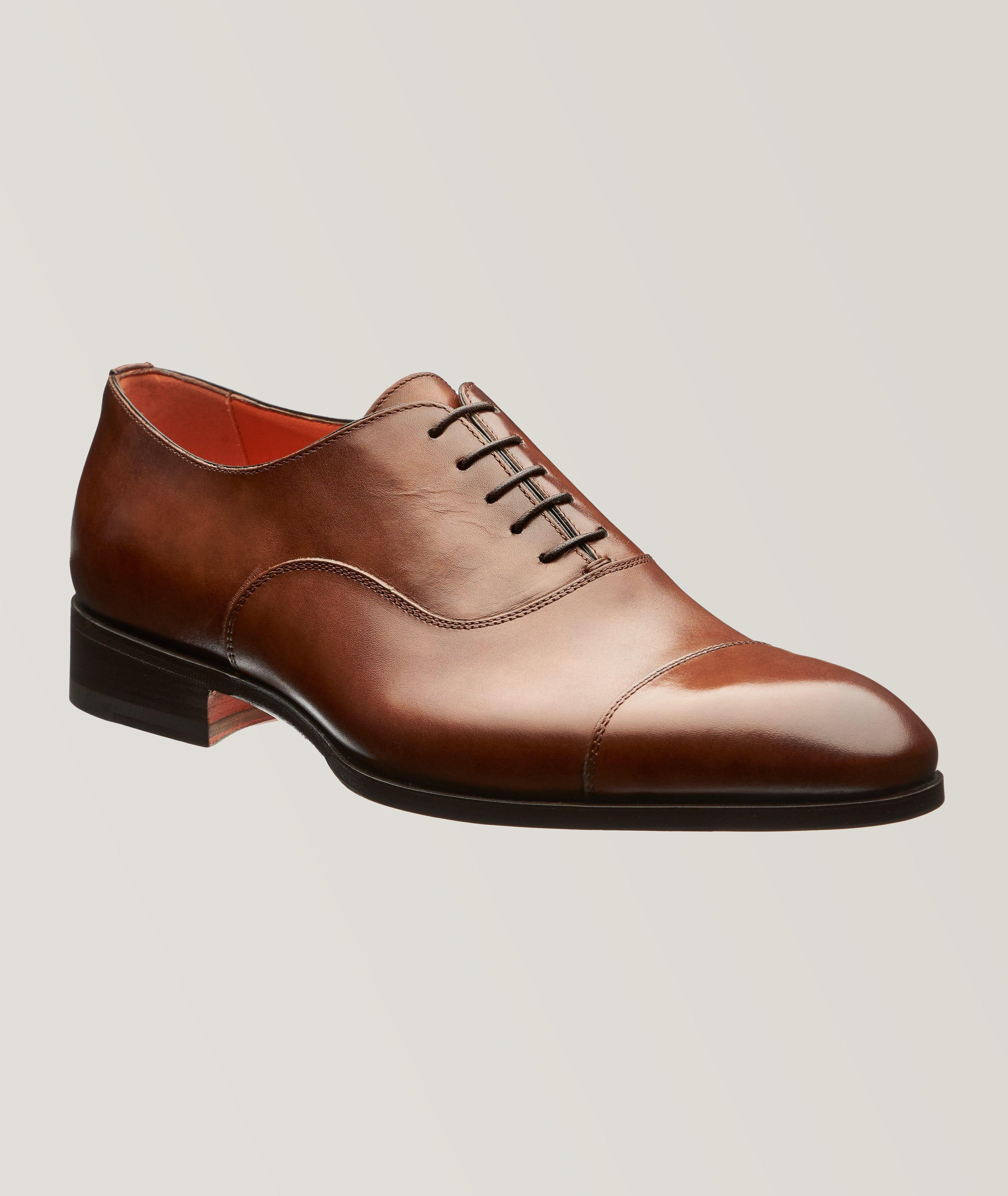 Chaussure lacée en cuir à bout rapporté image 0