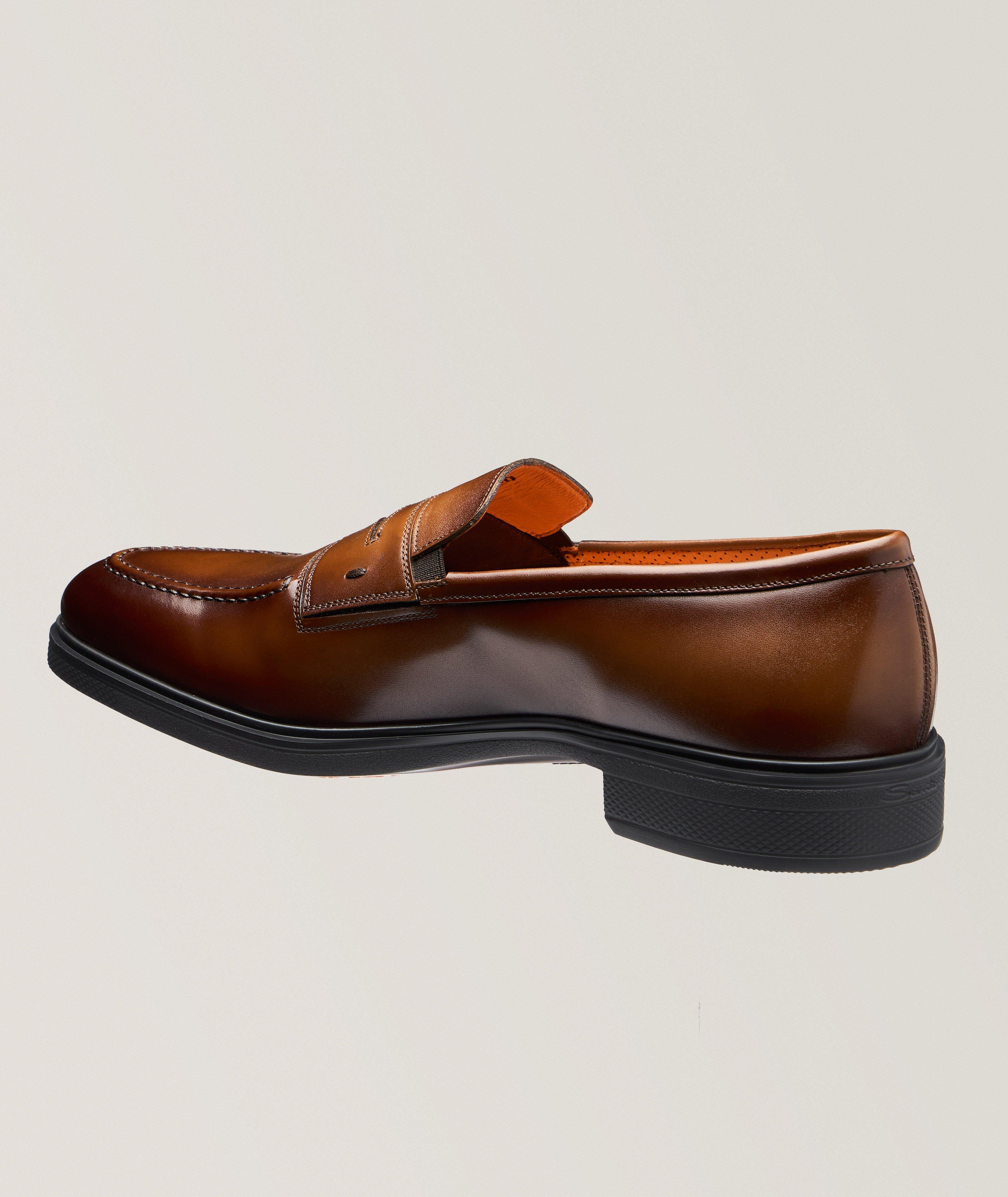 Easy Burnished Leather Penny Loafers image 1