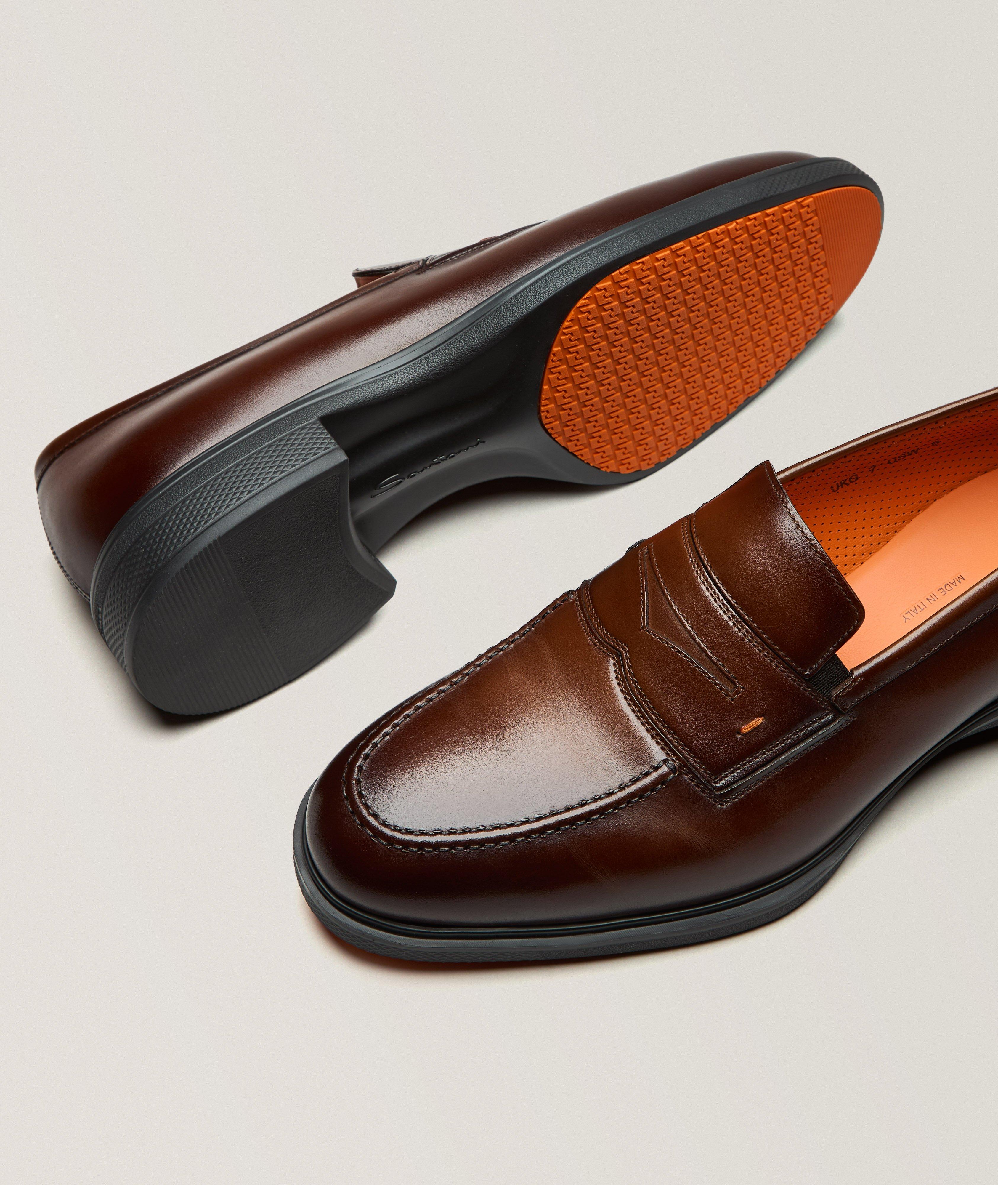 Santoni Easy Burnished Leather Penny Loafers | Dress Shoes | Harry