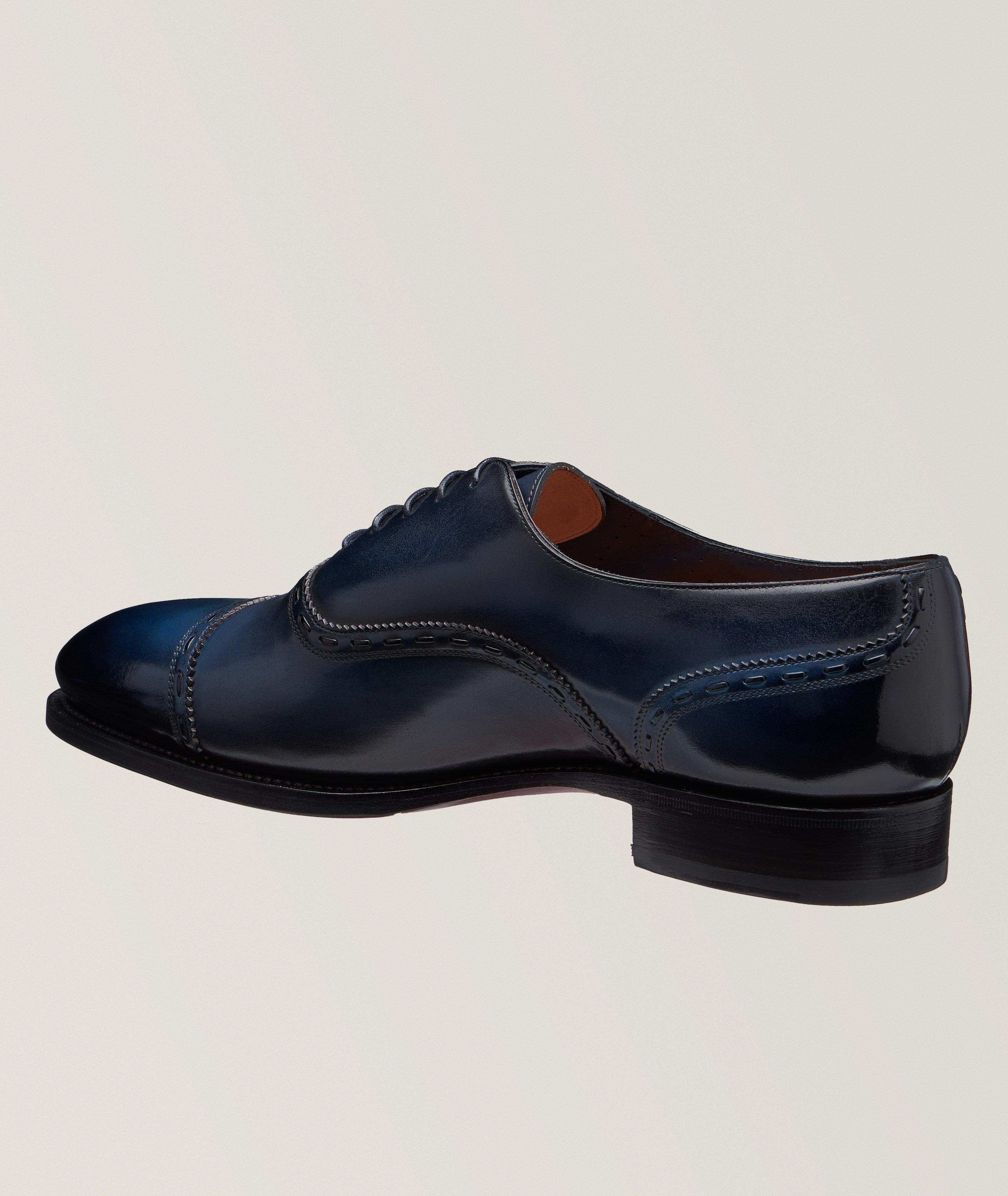 Burnished Leather Cap-Toe Oxfords image 1