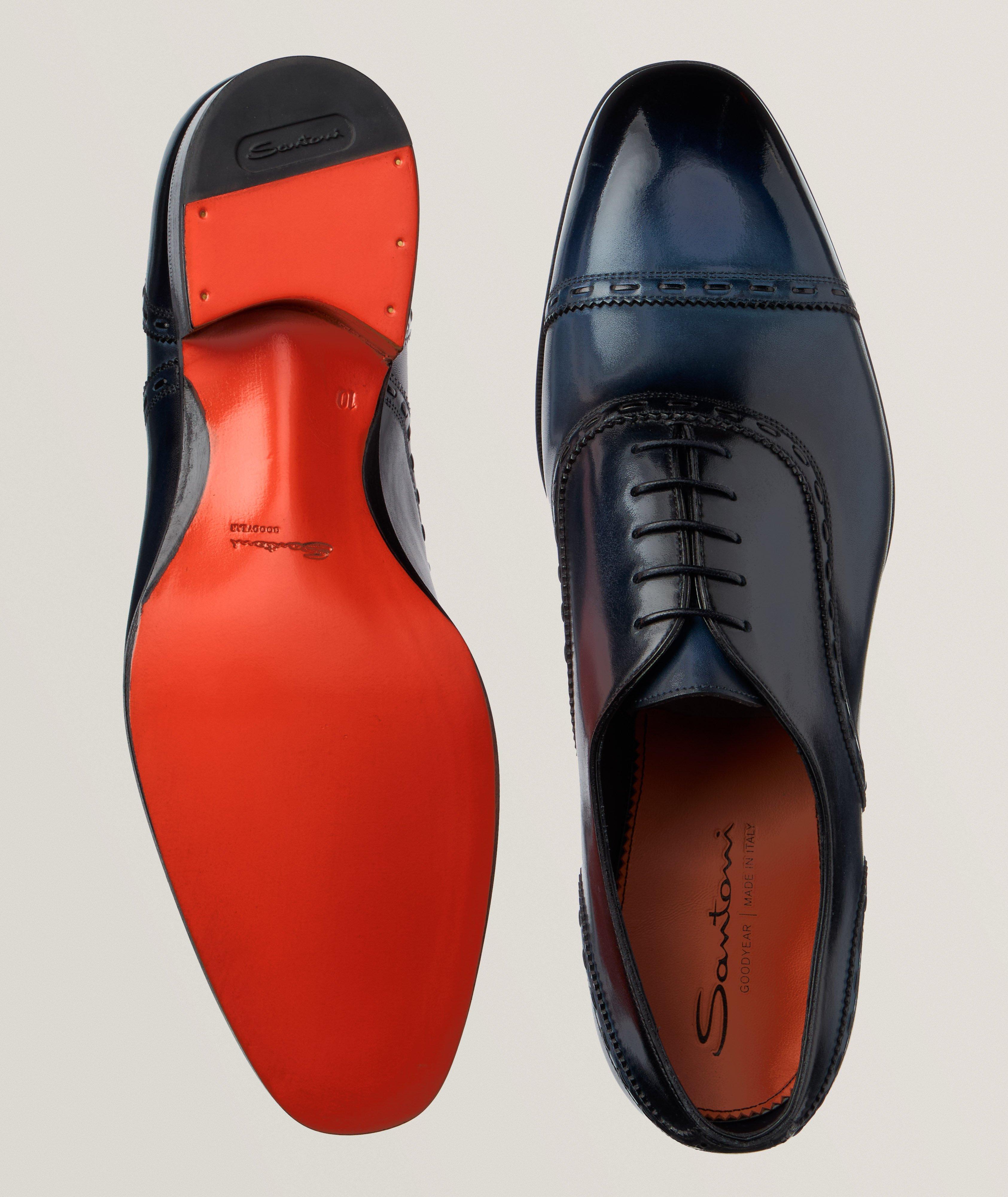 Burnished Leather Cap-Toe Oxfords image 2