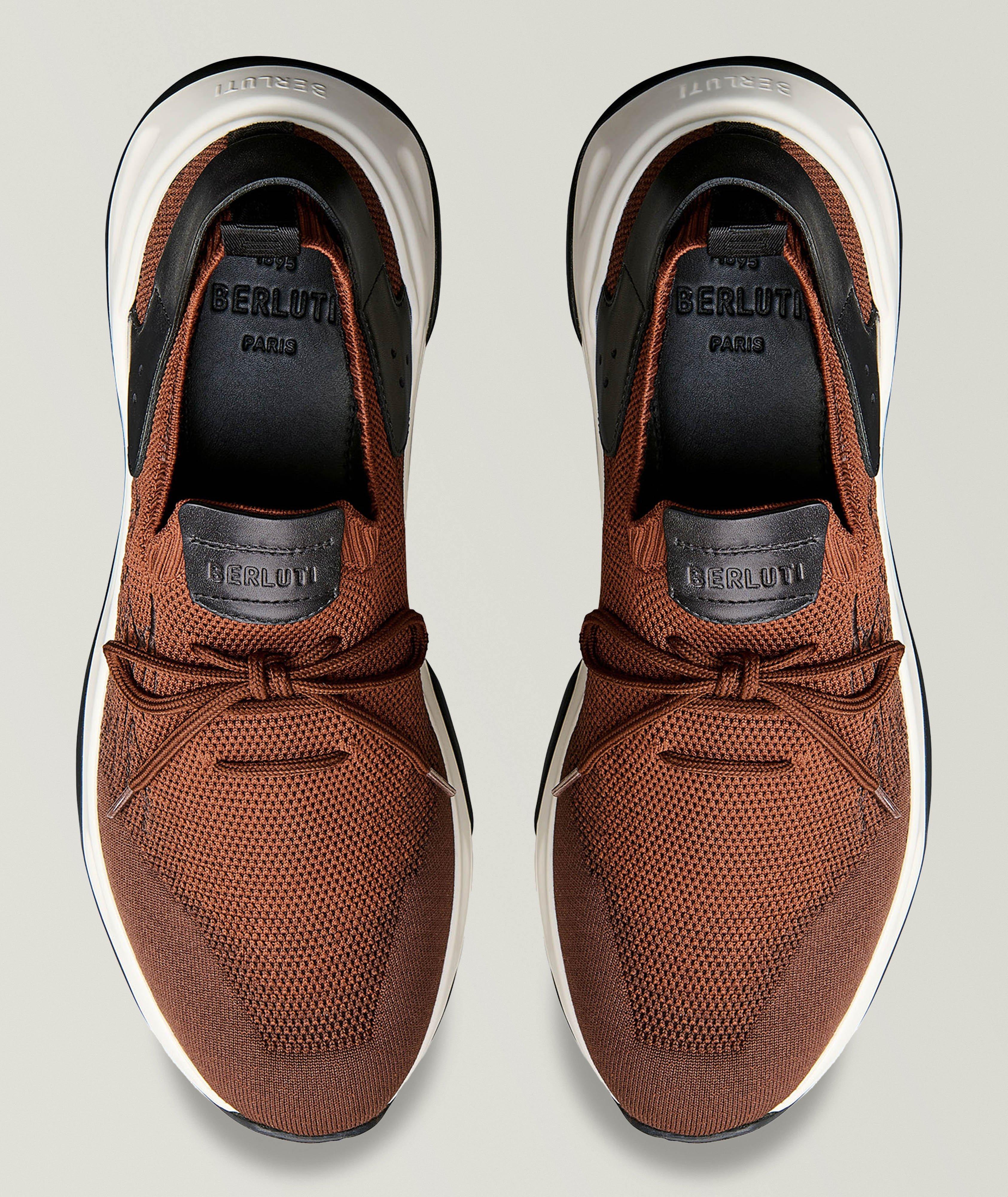 Shadow Scritto Knit & Lagoon Calf Sneakers image 1