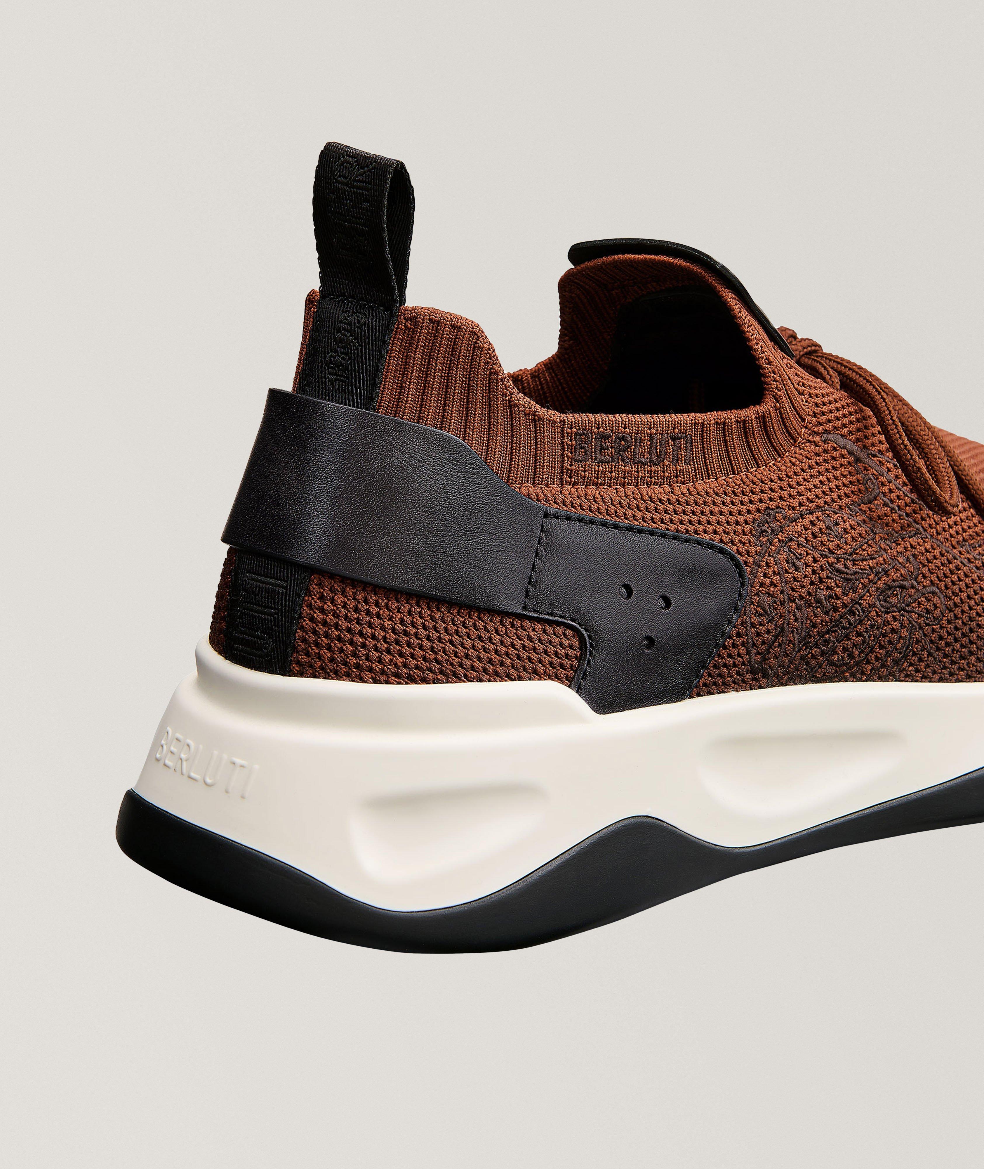 Shadow Scritto Knit & Lagoon Calf Sneakers image 2