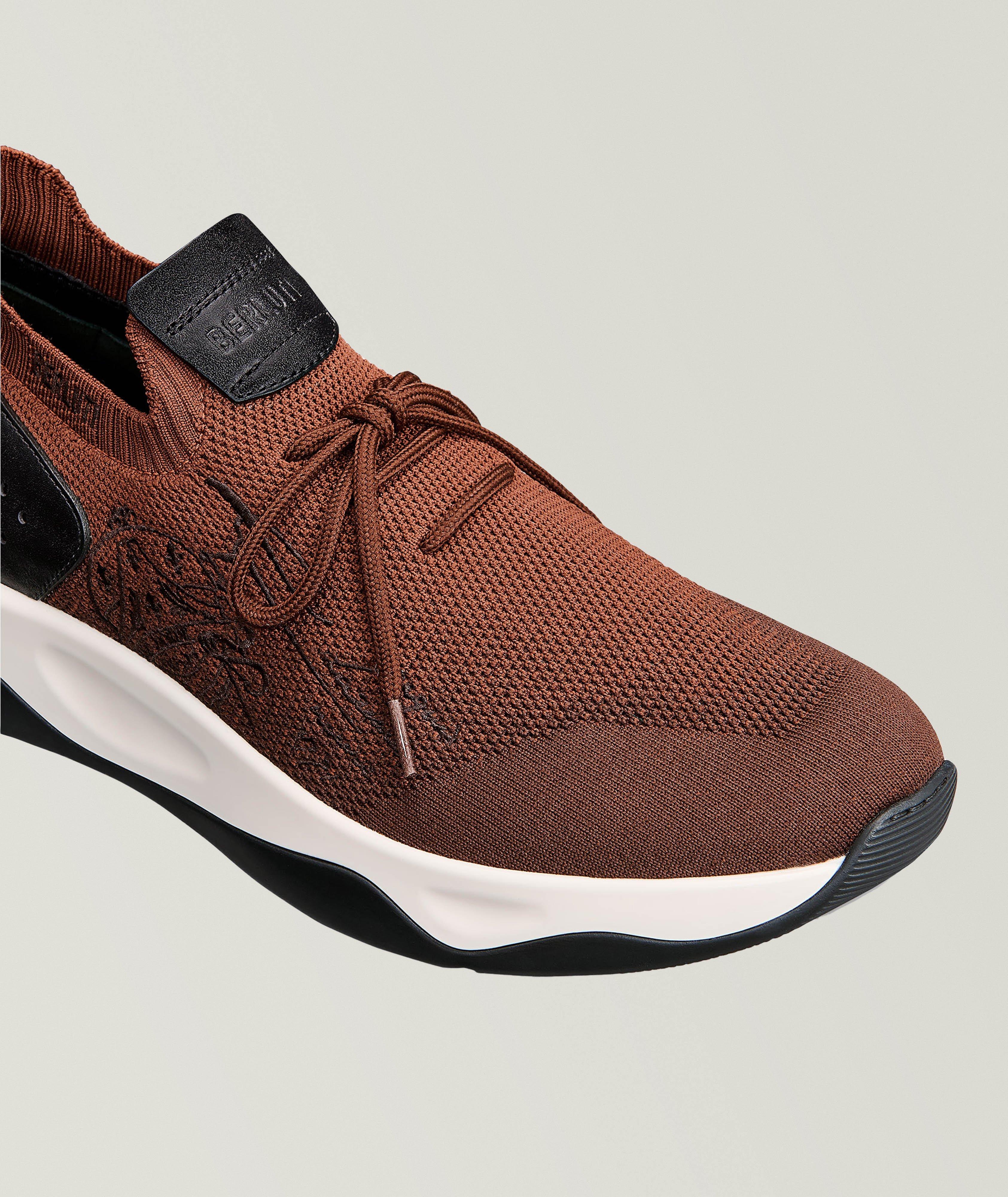 Shadow Scritto Knit & Lagoon Calf Sneakers image 4