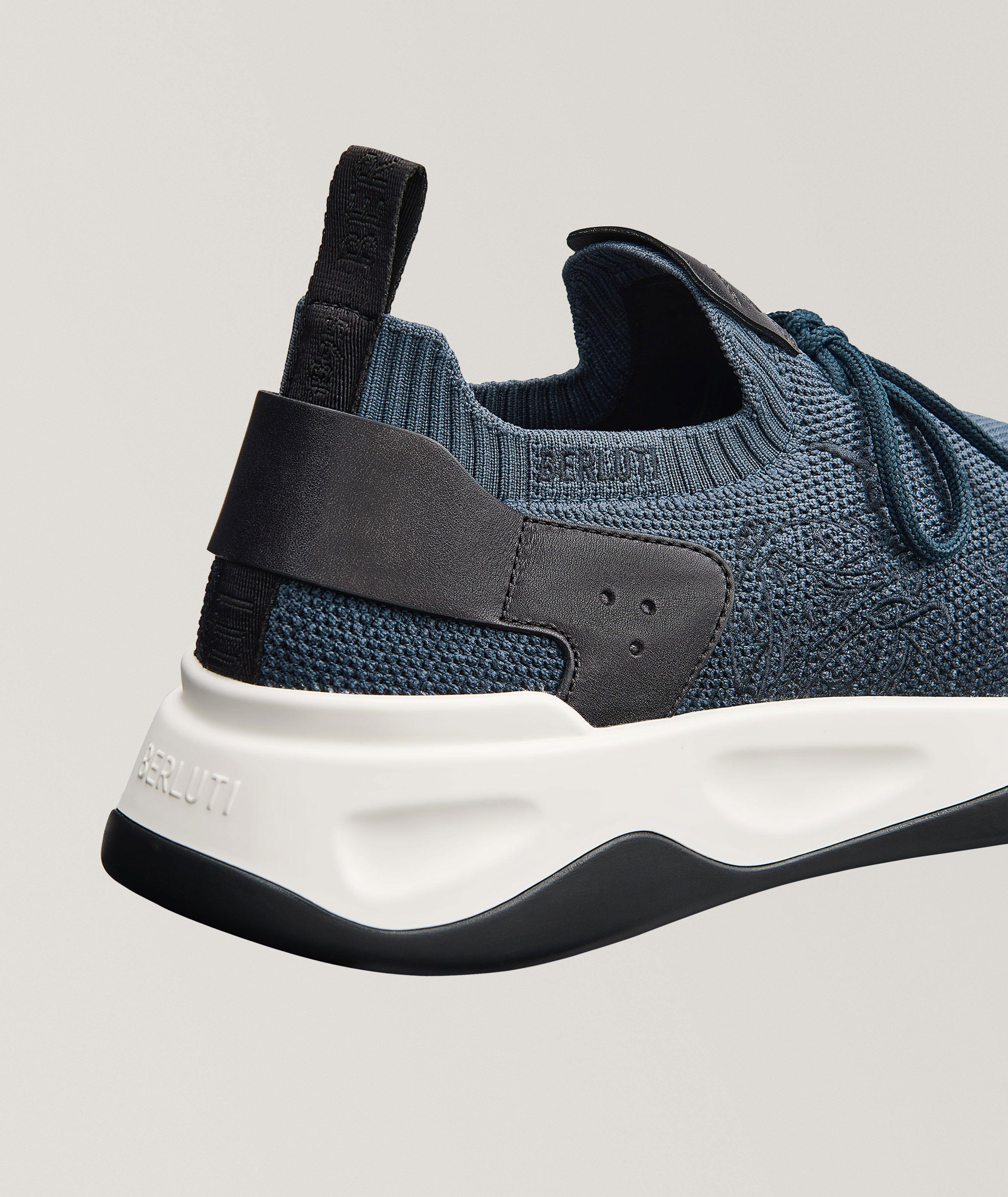 Shadow Scritto Knit & Lagoon Calf Sneakers image 2