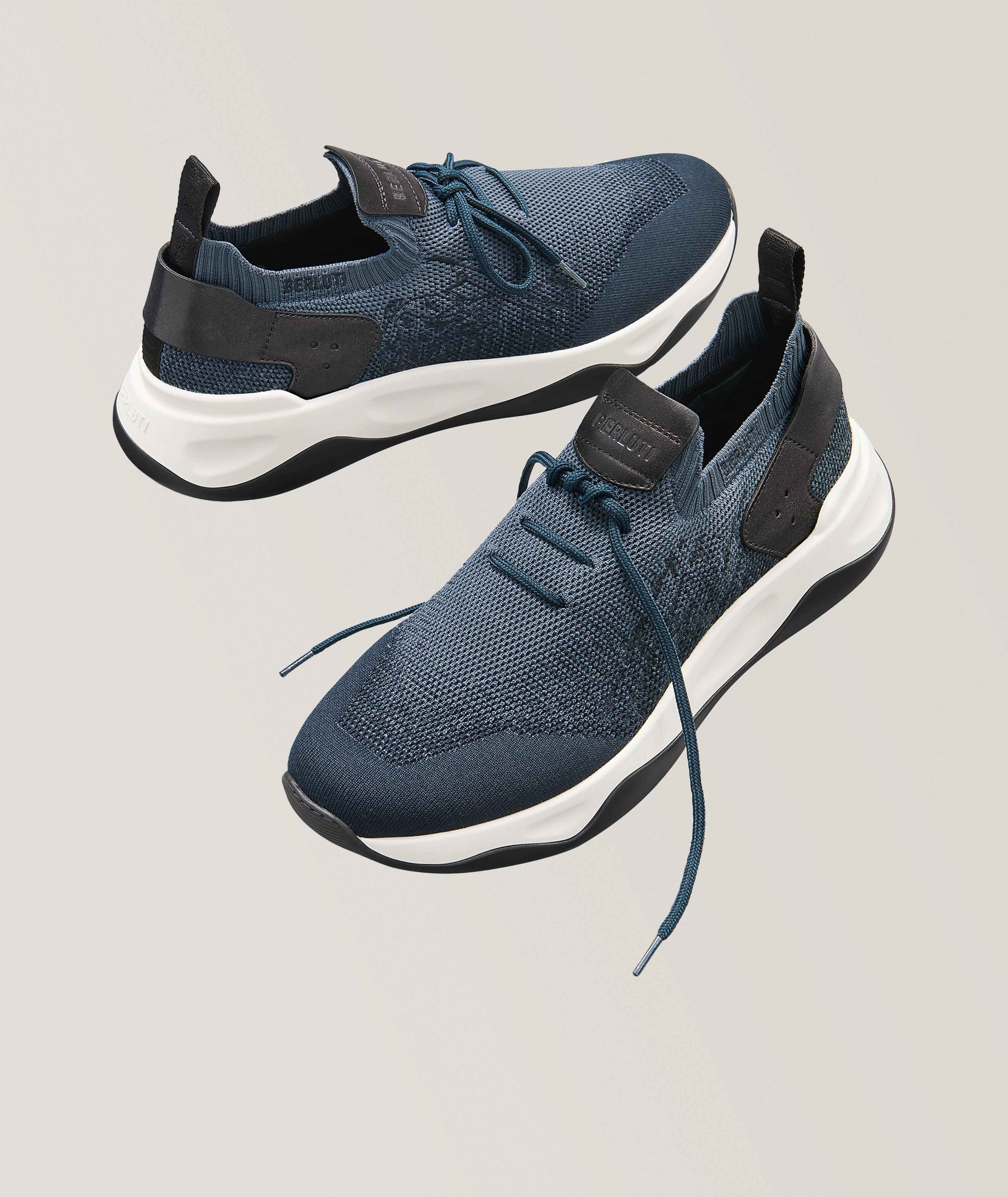 Shadow Scritto Knit & Lagoon Calf Sneakers image 3