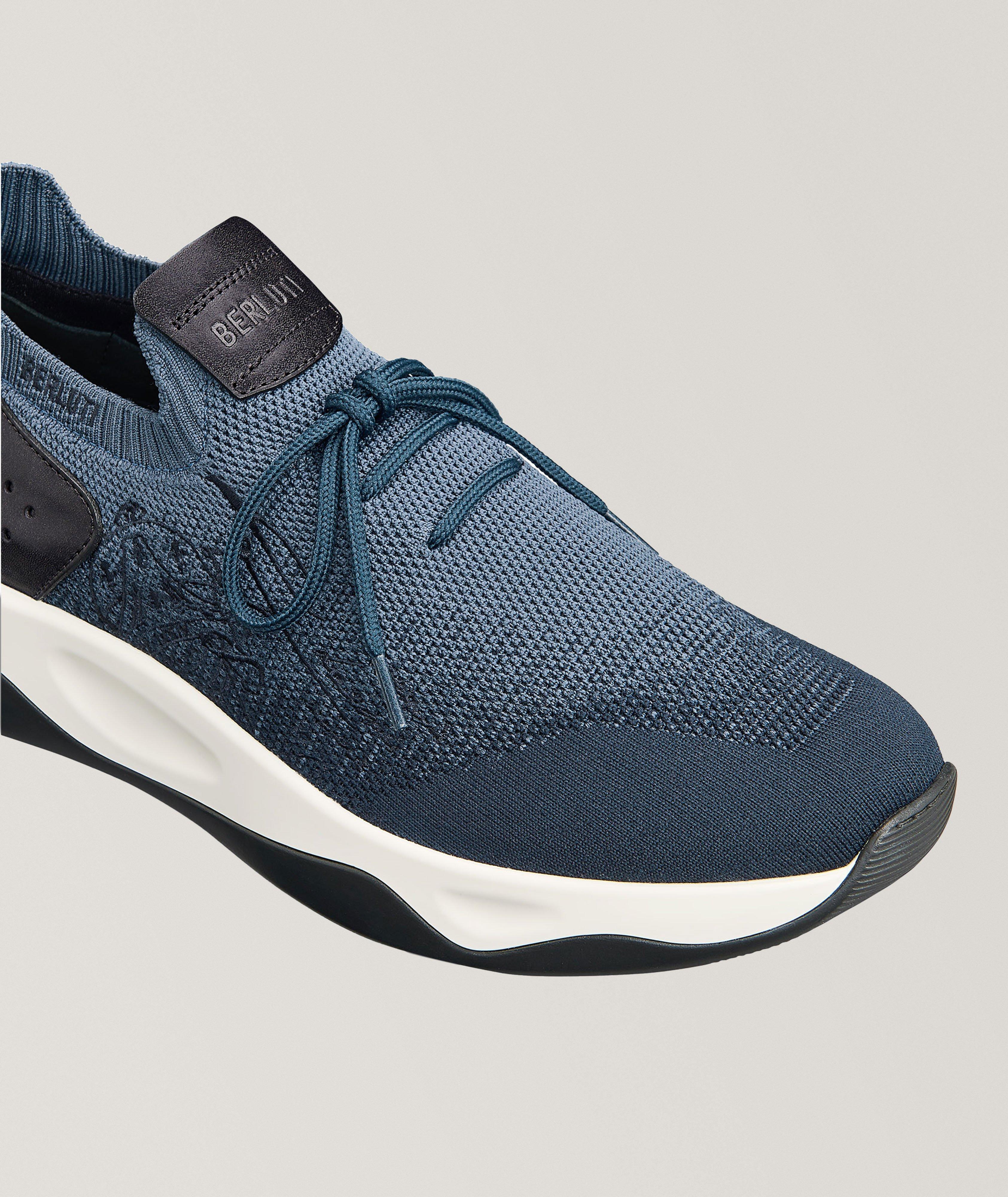 Shadow Scritto Knit & Lagoon Calf Sneakers image 4