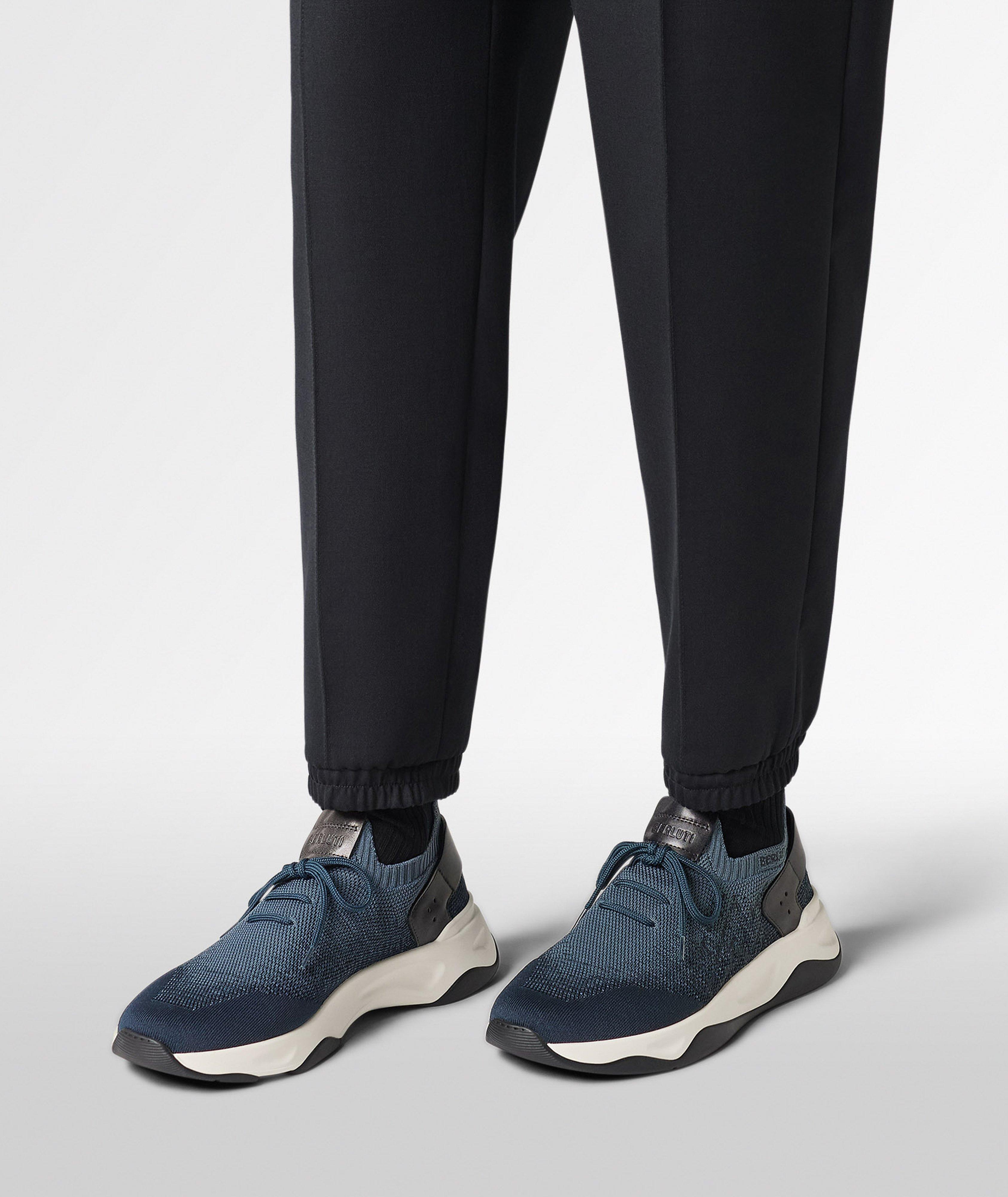 Shadow Scritto Knit & Lagoon Calf Sneakers image 6