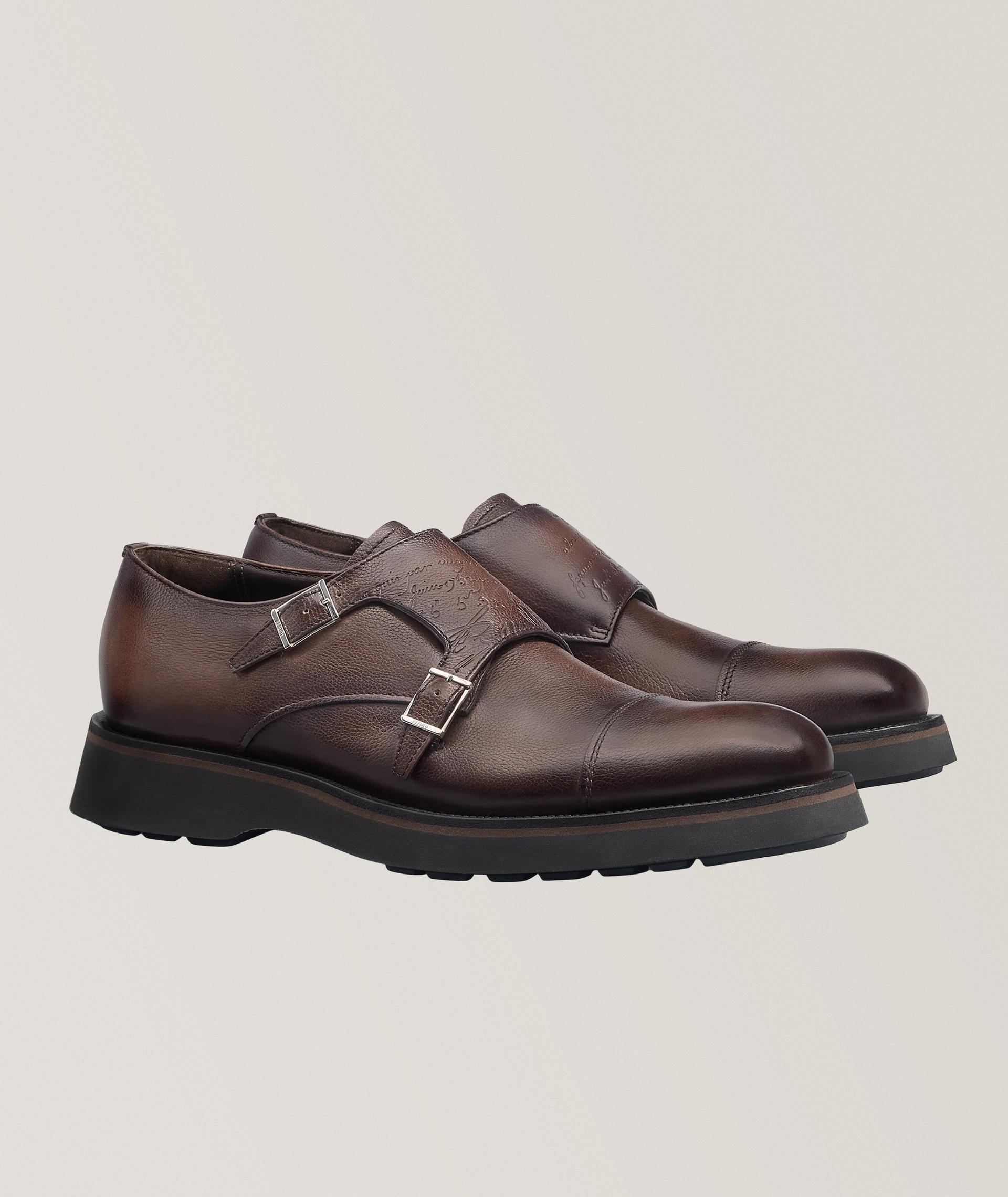 Alessio Scritto Leather Double Monkstraps  image 0