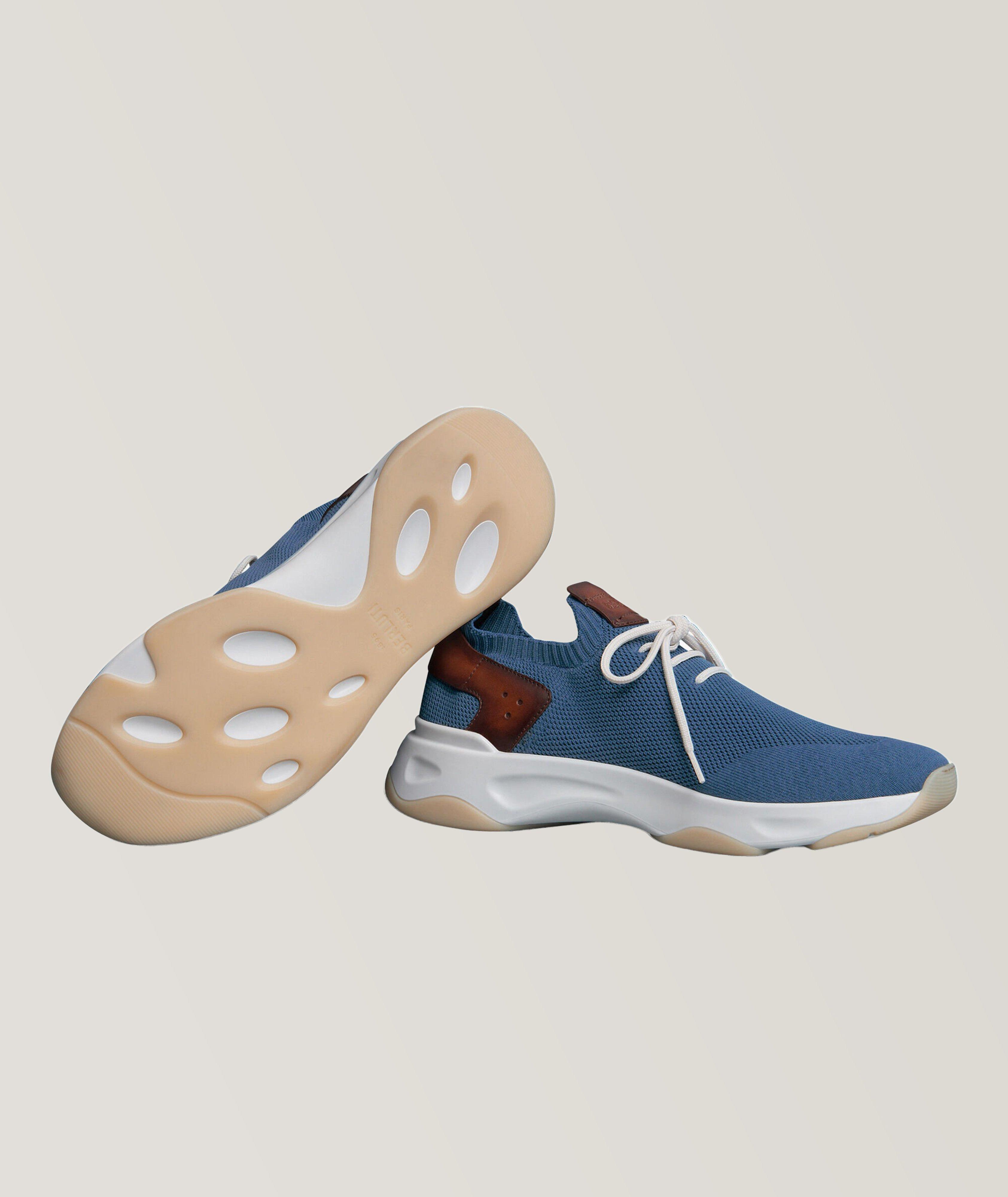 Chaussure sport en tricot et en cuir image 3